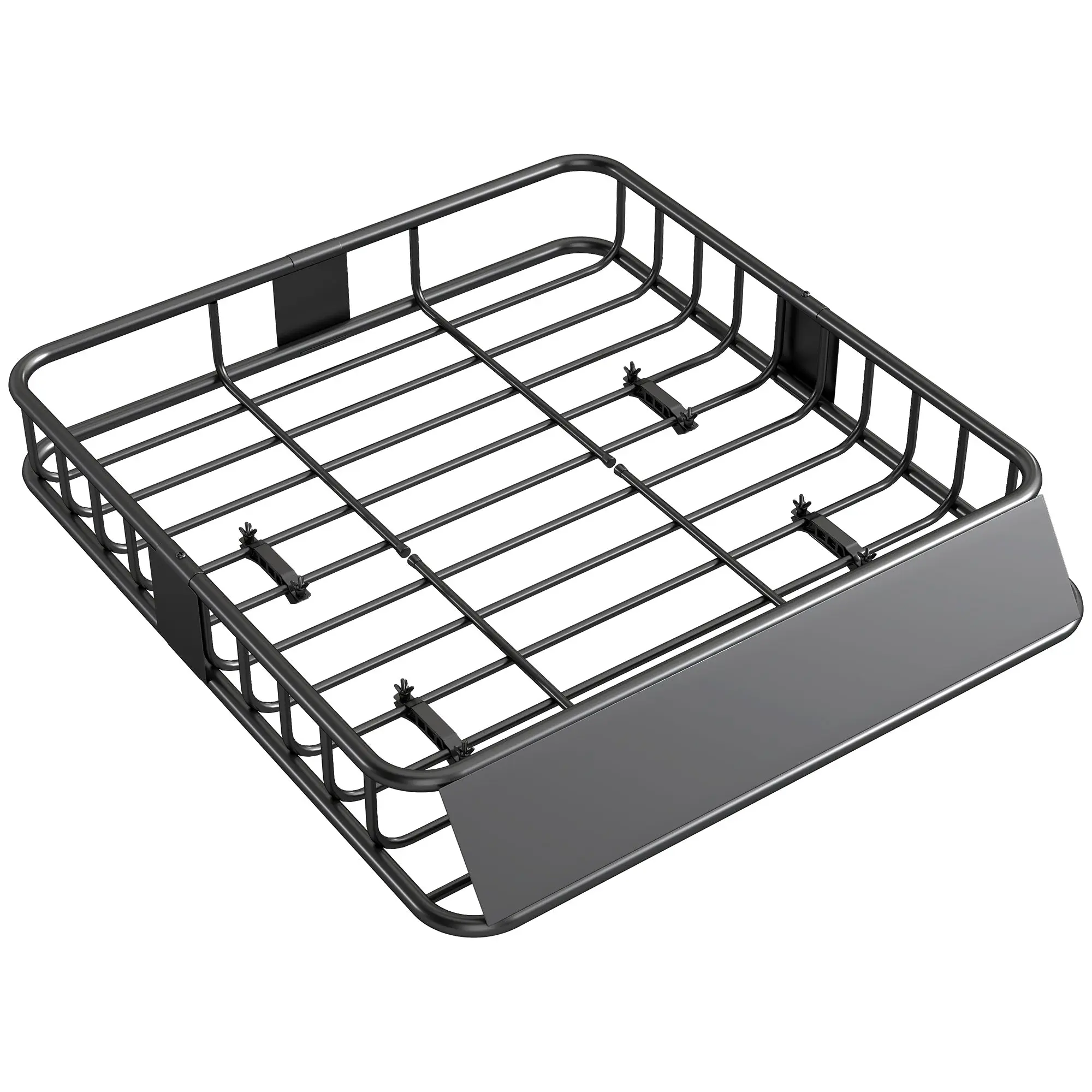 Universal Roof Basket with Wind Deflector, Steel Roof Rack Cargo Carrier, Capacity up to 200 lbs Roof Rack Roof Basket for SUV Trucks 43.5" x 39.2" x 7.3" Black
