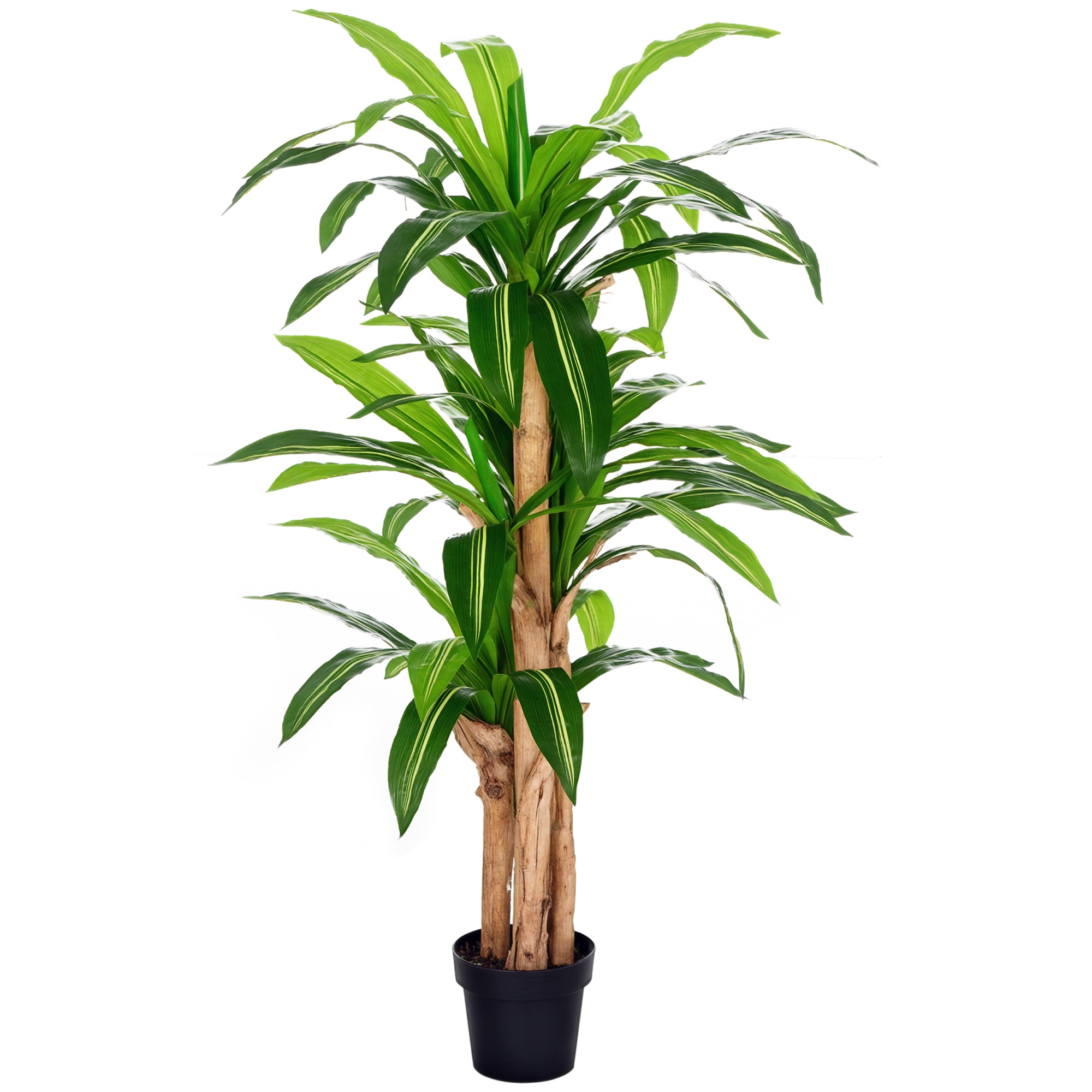 Artificial Dracaena 160 cm with Pot Artificial Plant with 66 Moss Leaves Tropical Tree for Garden Balcony Office Living Room ?20x160 cm Green
