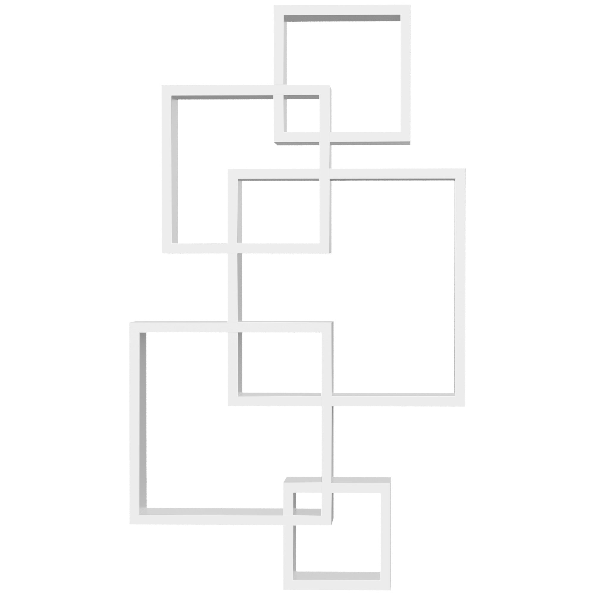 Wall Shelf Floating Hanging Shelf for Wall Storage Wall Board with 9 Compartments Wall Decor for Living Room, Bedroom, Hallway, White
