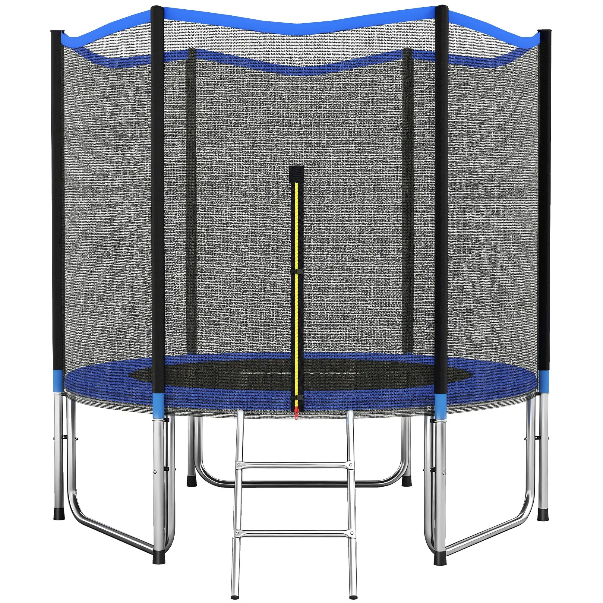 SPORTNOW 10 ft (305 cm) Trampoline for Adults with Safety Enclosure, 2-Step Ladder, Spring Cover, Steel Frame, 265 lb Capacity – Blue