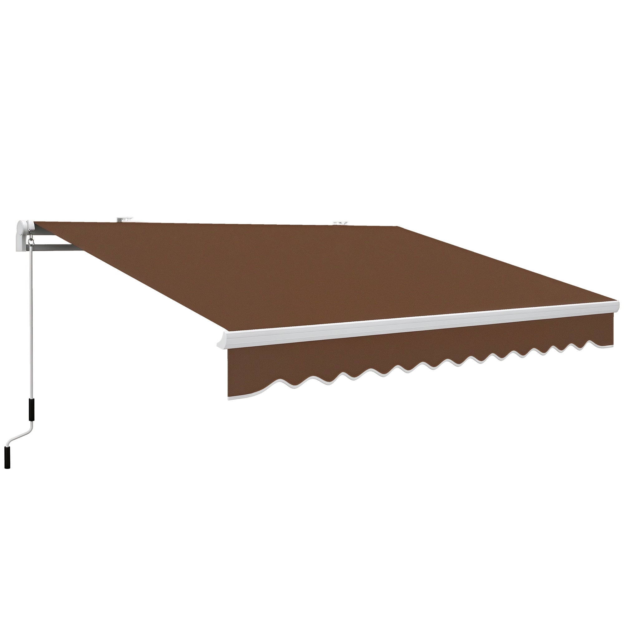 Outsunny 4x2.5m Ρυθμιζόμενη Αρθρωτή Τέντα, Εξωτερική Λαβή σε Αλουμίνιο και Ύφασμα Πολυεστέρα 280g/㎡, Προστασία από UV, για Κήπο, Μπαλκόνι και Βεράντα, Καφέ