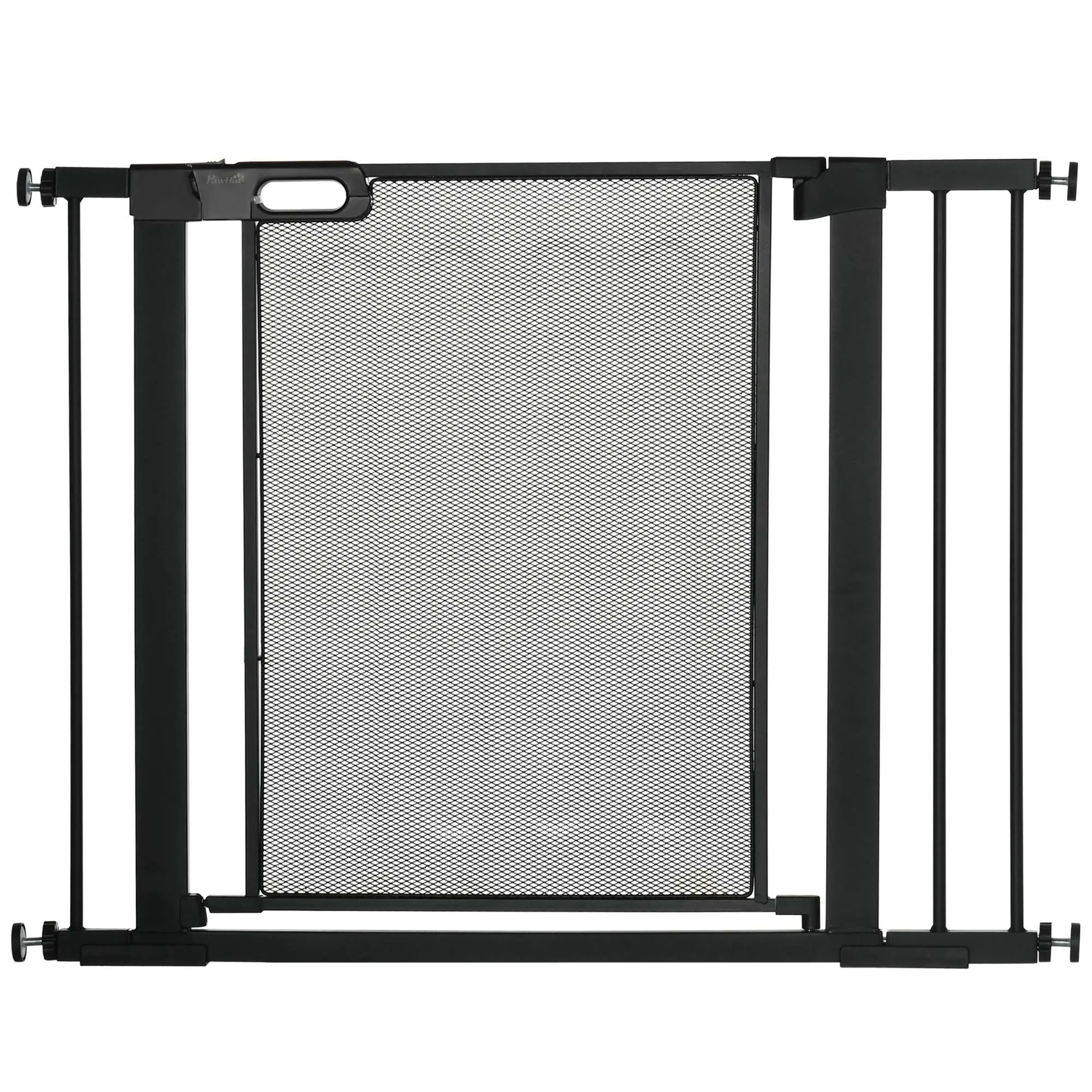 Dog Door Guard, Stair Gate, Dog Guard without Drilling, 75-103 cm Width Barrier, Auto-Close, for Children, Cats, Steel, Black