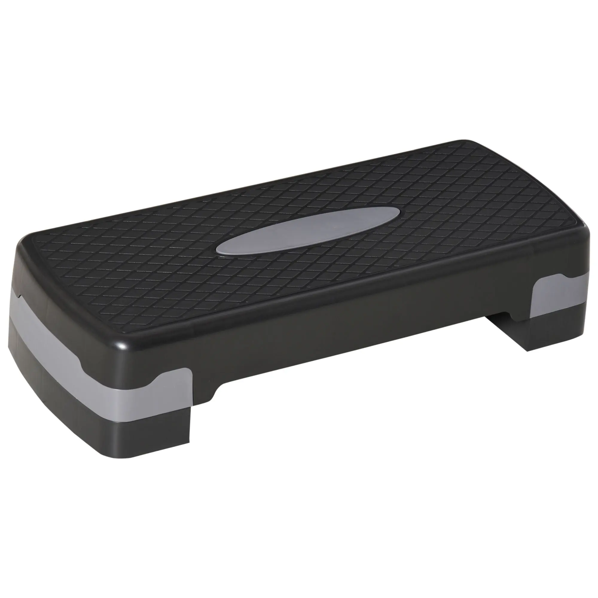 Aerobic Fitness Step Board Home Trainer Stepper 2-step height adjustable (10/15 cm) suitable for home and office use Black+Gray 68 x 29 x 15 cm
