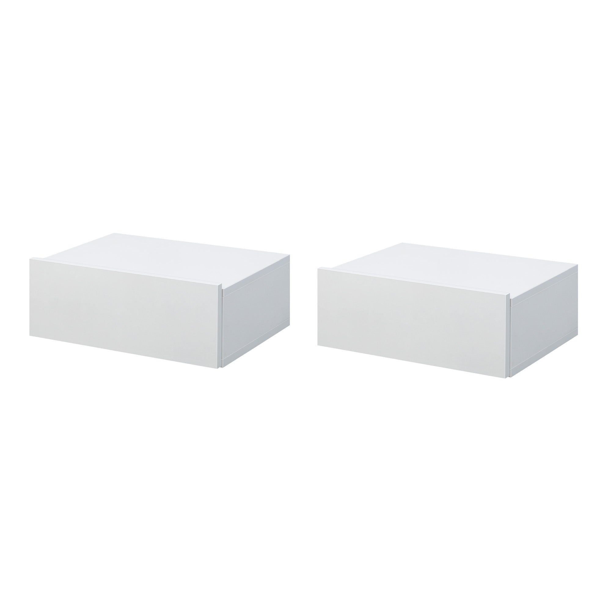 HOMCOM Set od 2 Floating Noćnih Ormarića s 1 Ladicom Zidni Dizajn Modernog Stila za Spavaću Sobu 40x30x15 cm Bijela