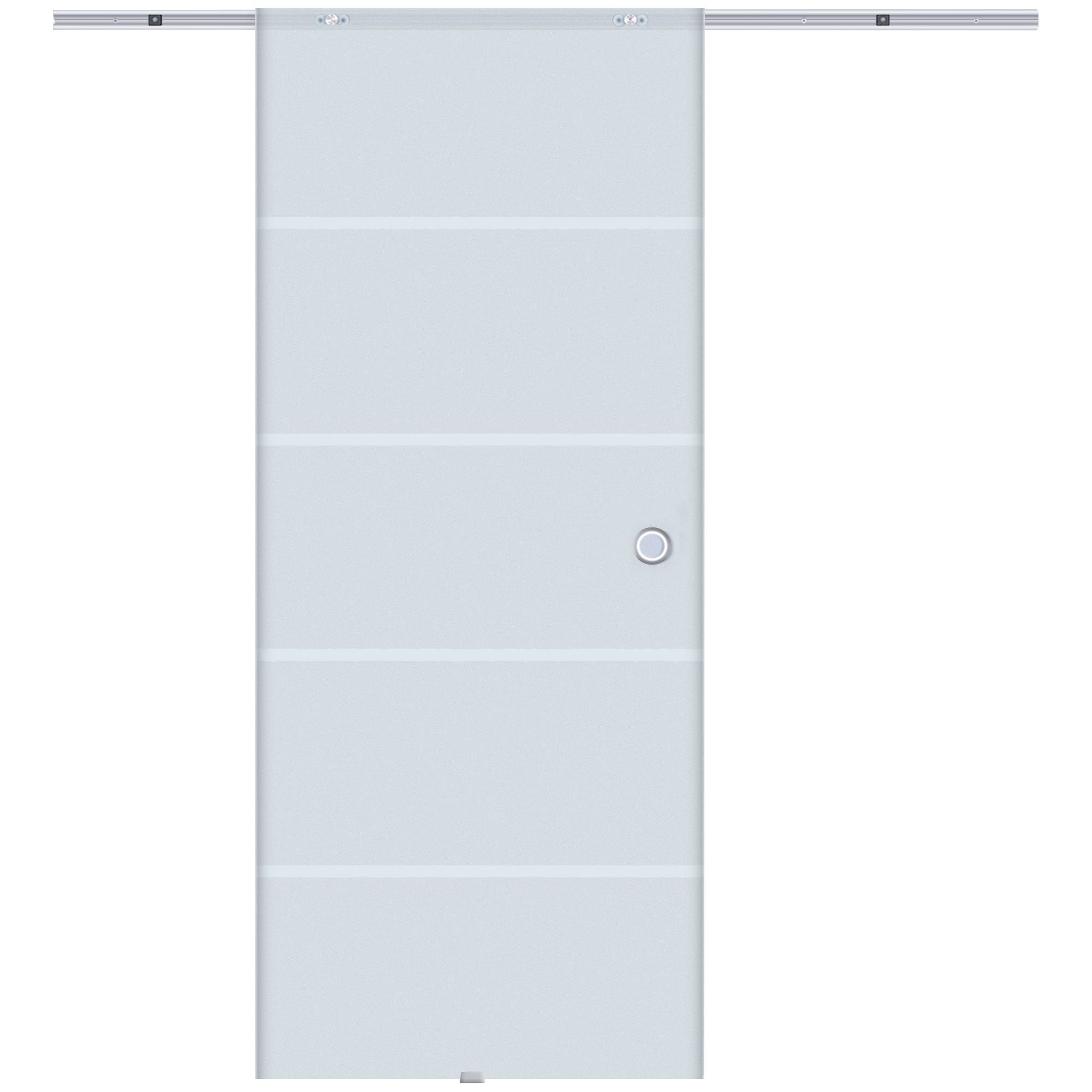 HOMCOM Porte Glissante en Verre Satiné 900 x 2050 mm