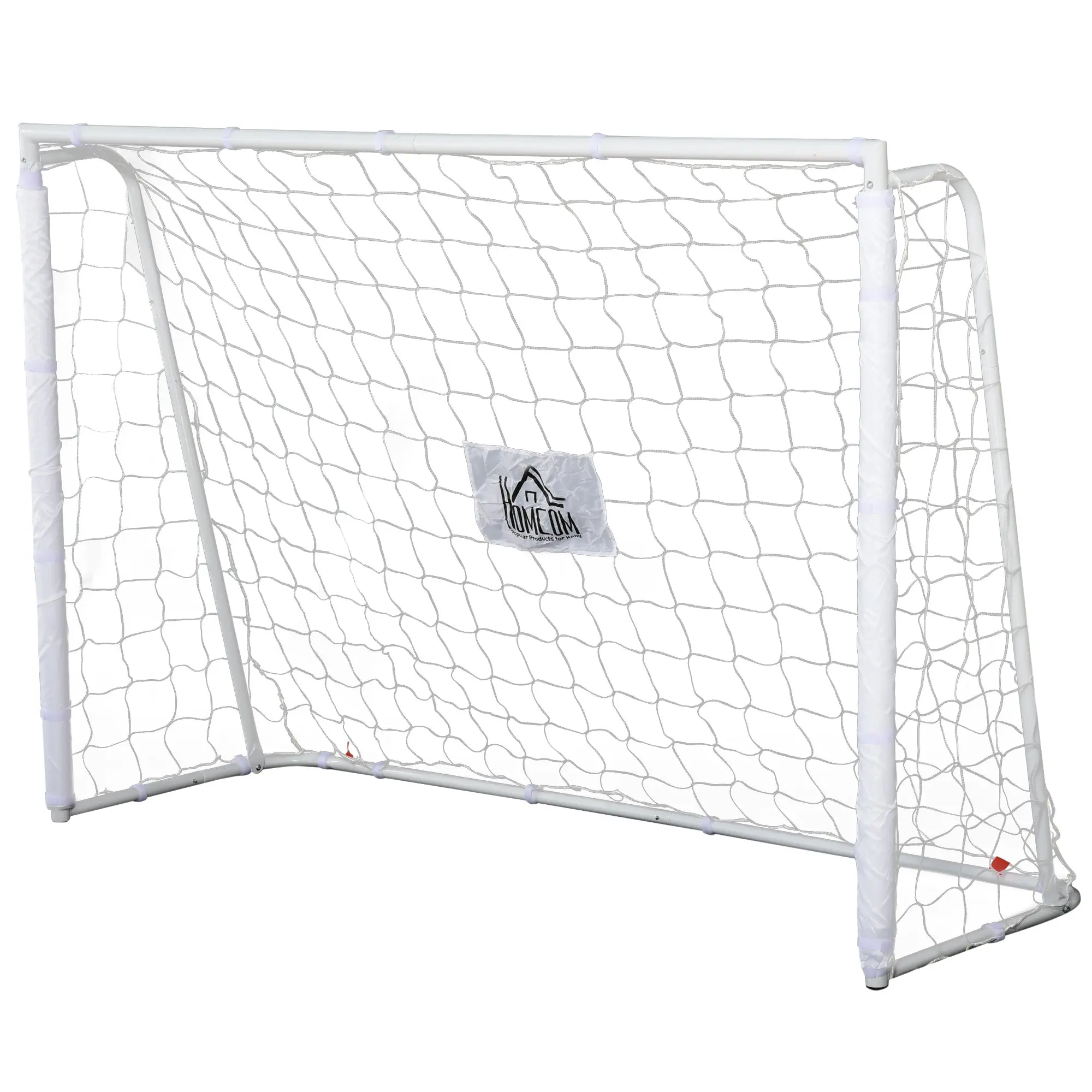 Football Goal - Soccer Goal - Training Goal dimensions 186L x 62W x 123H cm - metal frame PE net - pegs & tool included - white