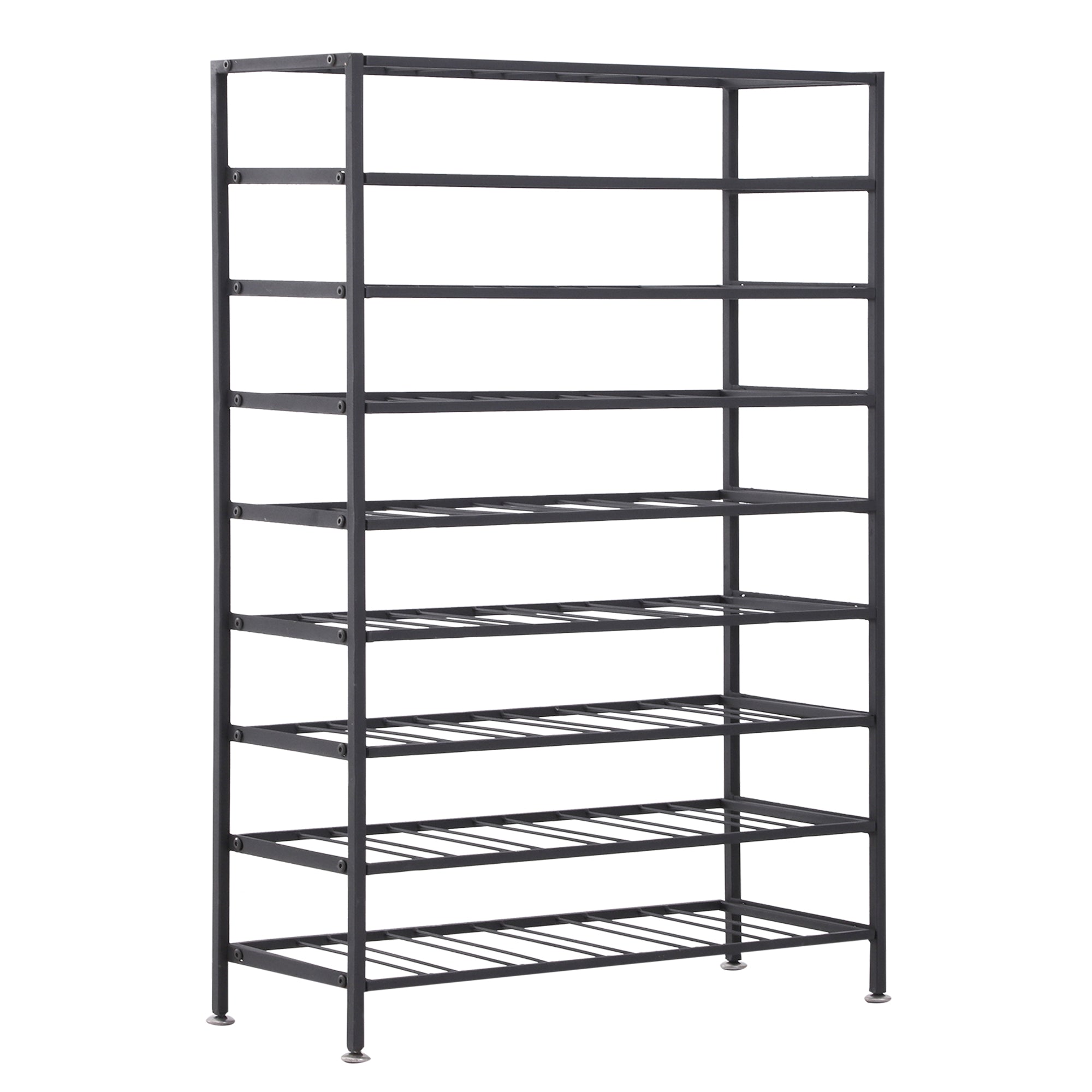 HOMCOM Weinregal Flaschenregal mit Platz für 54 Flaschen 63L x 25B x 91H cm schwarzes Metall