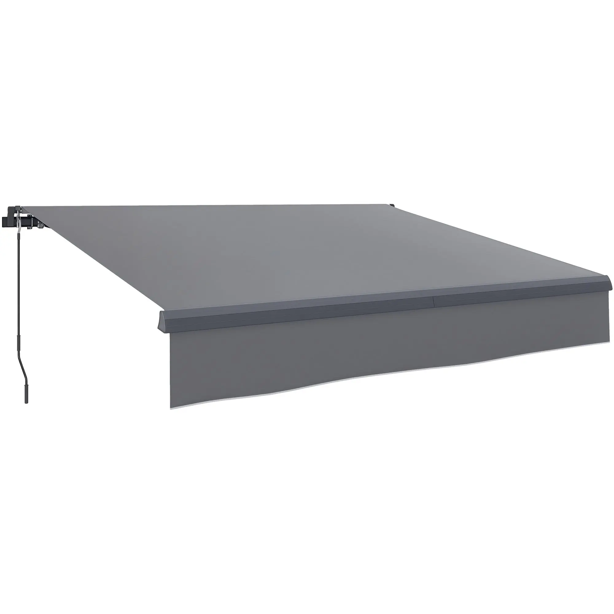 Retractable Awning 3 x 2m, Manual Patio Awning with Crank Handle, UPF50+ Water-Resistant Garden Canopy, Adjustable Balcony Shade with Aluminium & Metal Frame, Grey