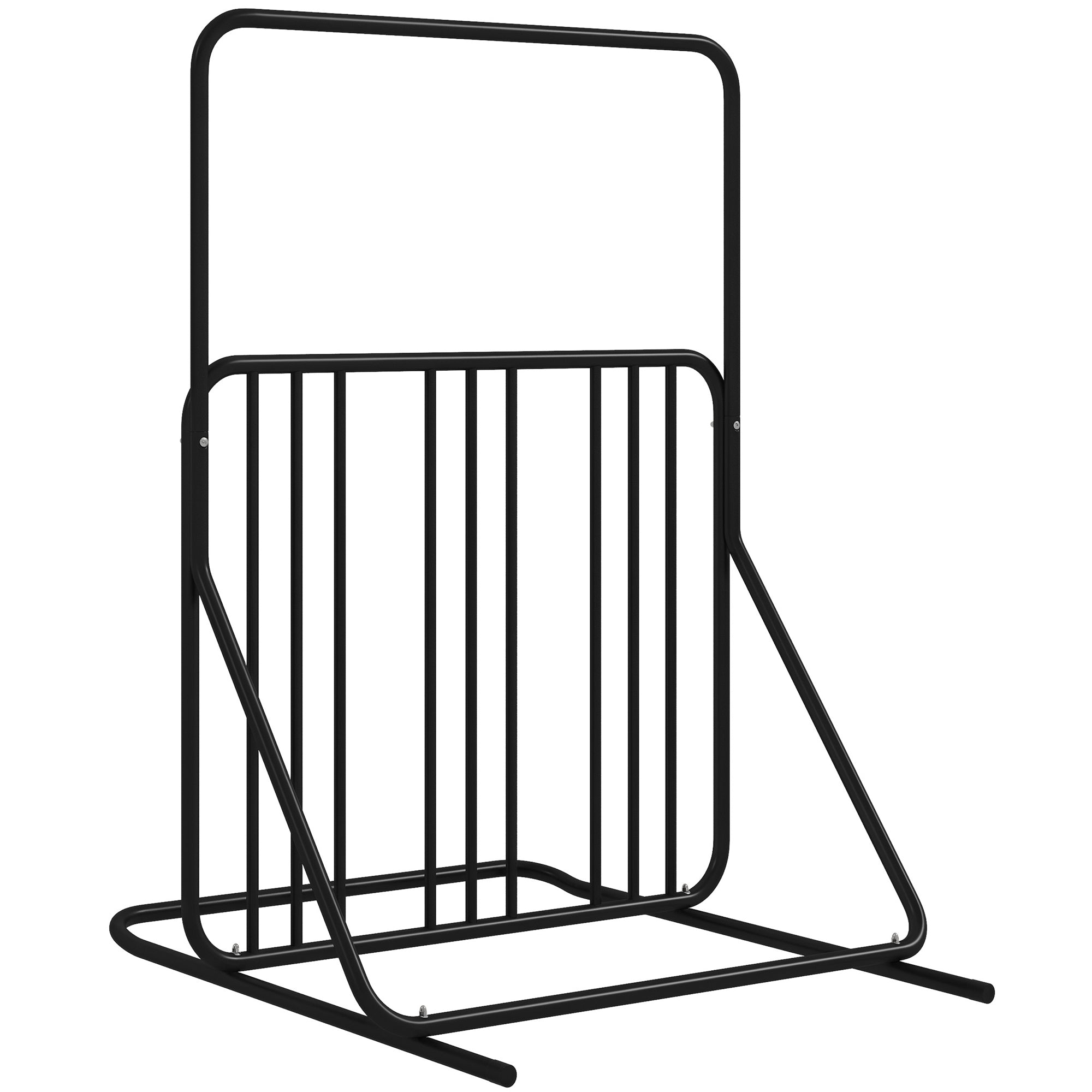 DURHAND Fietshouder Fietsrek met Dubbele Handgreep Multi-Fiets Rek, Weerbestendig, voor 4 Fietsen Staal 102 x 92 x 130 cm, Zwart