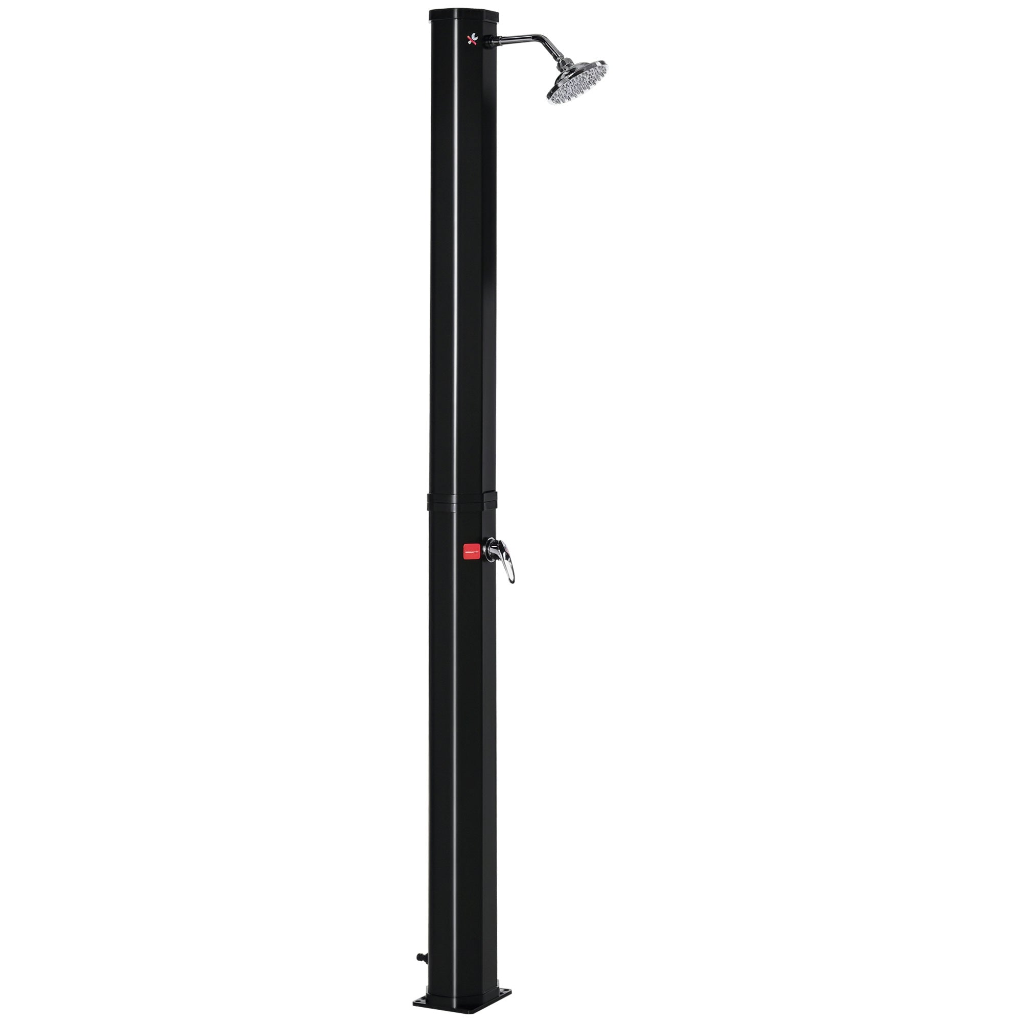 Outsunny 55° Solární Sprcha do Zahrady, 35L Sprcha s Mísicím Ventilem pro Bazén a Kempování, Černá