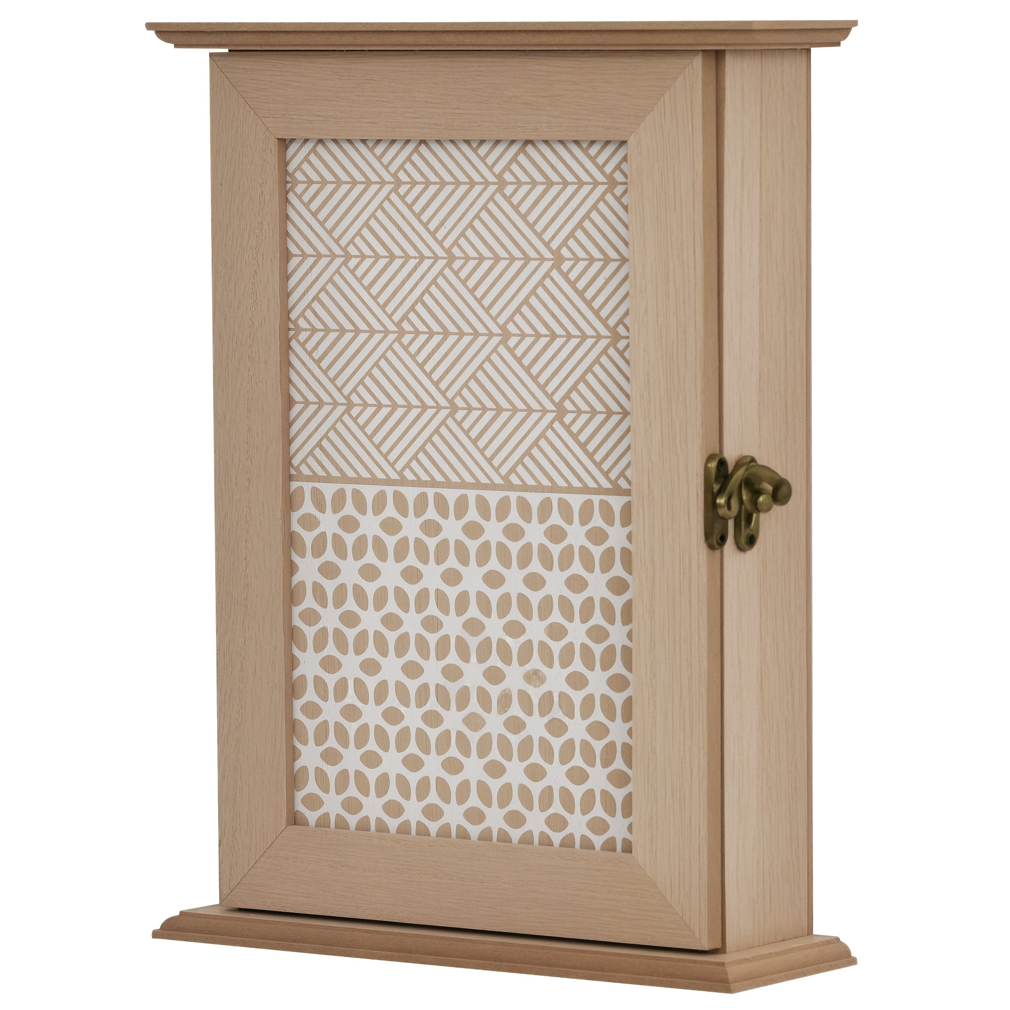 HOMCOM Vintage Stil 6-Haken Schlüsselschrank Wandmontiert Holz Schlüsselaufbewahrungsbox 20x6,5x26,5 cm Naturholz