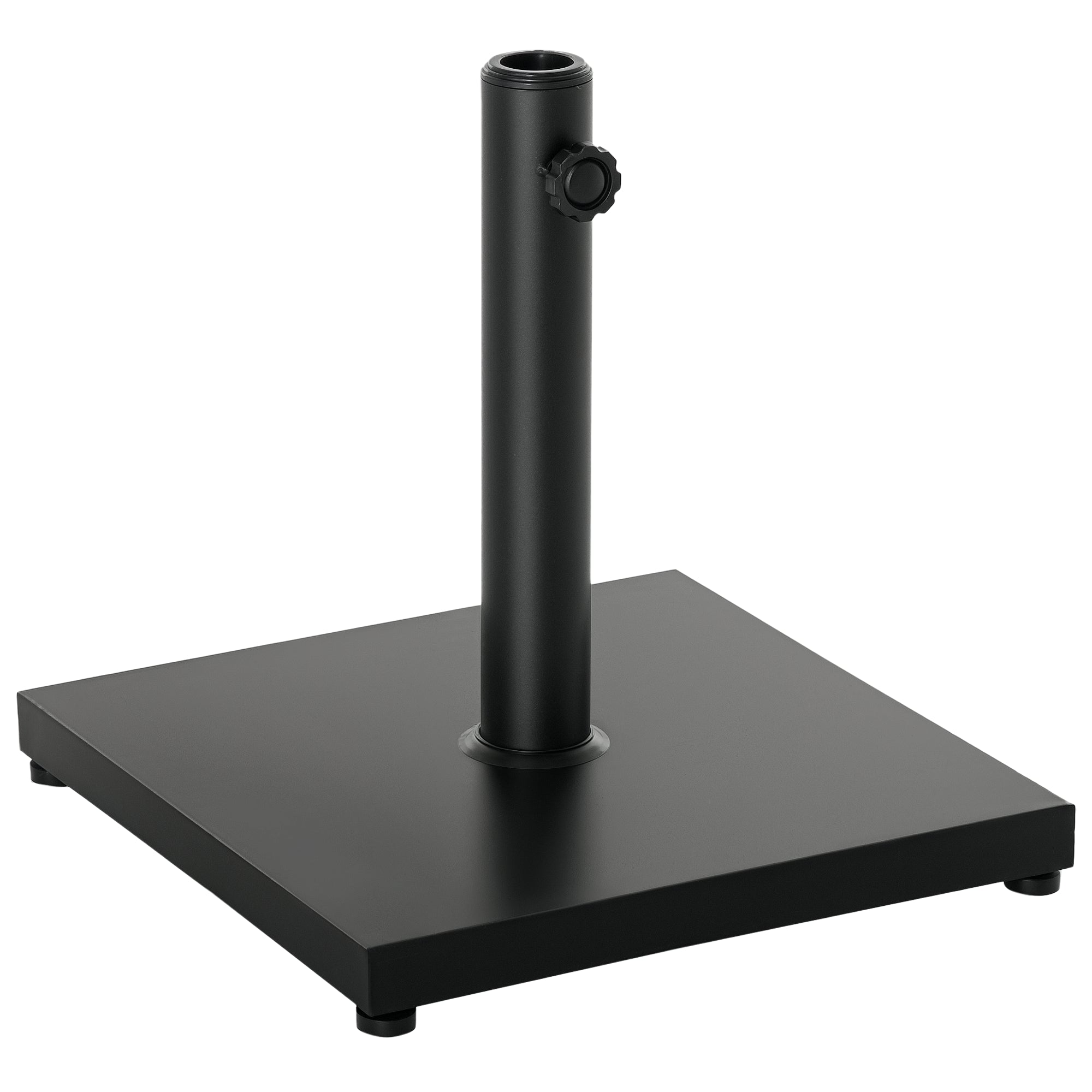 Outsunny Parasolstand 13 kg Parasolbase, Fyrkantet Parasolholder, Parasolvægt, Stand til Parasol med 35/38/48 mm Stangdiameter, til Balkon, Terrasse, Have, Sort