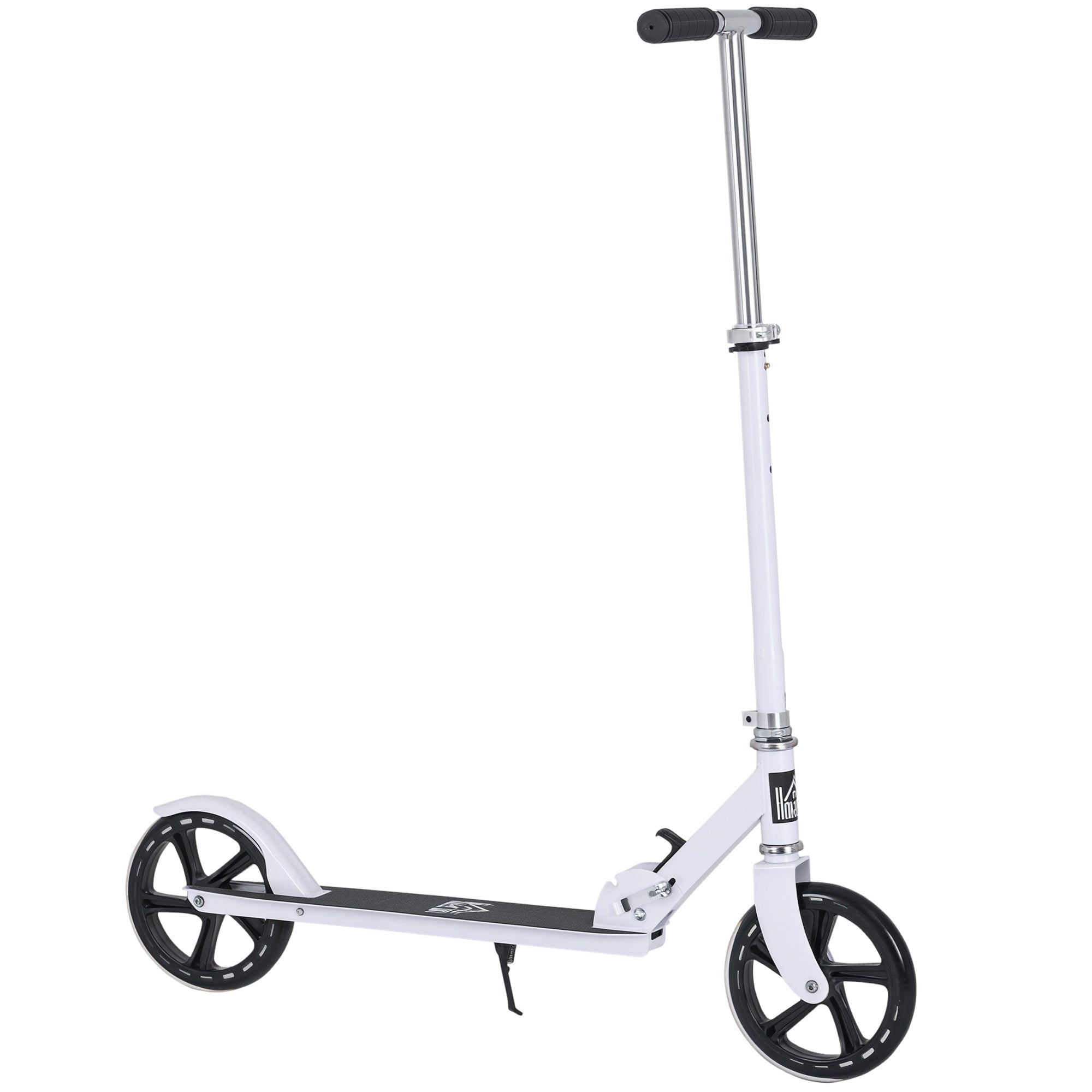 HOMCOM Klapproller für Kinder von 7-14 Jahren, höhenverstellbarer Lenker, 4 Stufen mit Bremse, 88x37x100 cm, Weiß