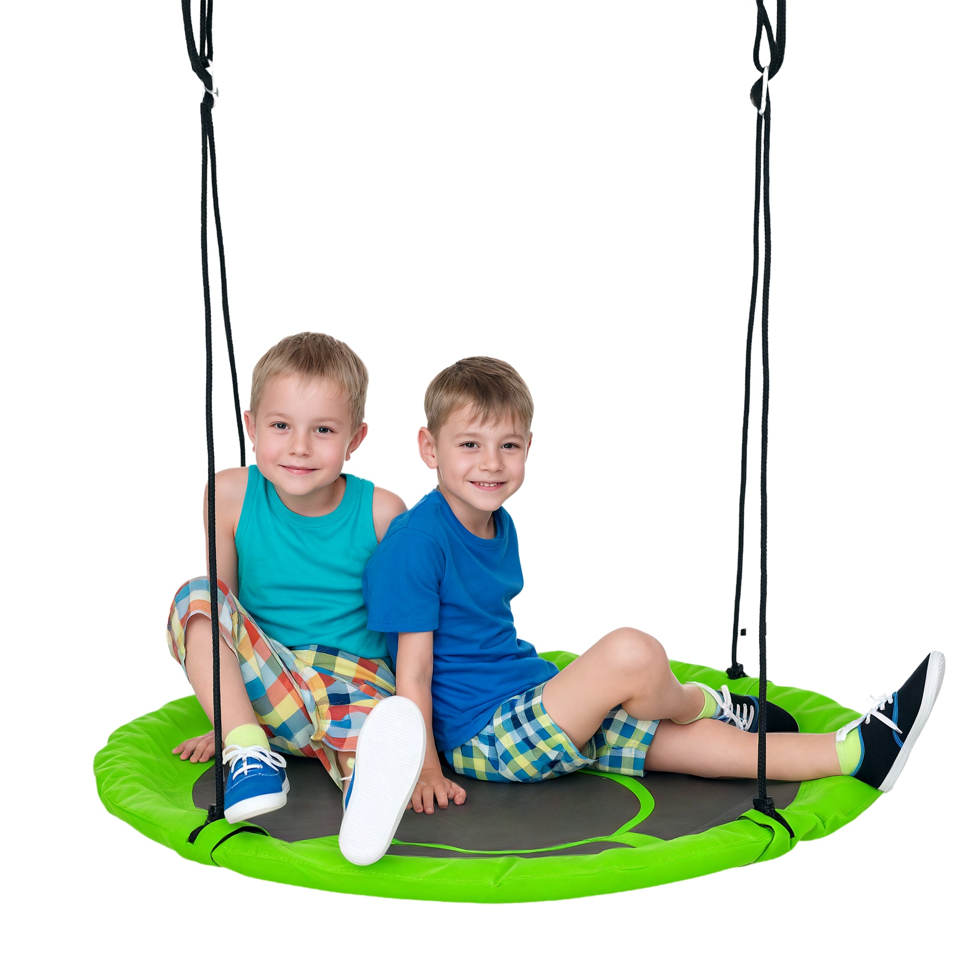 Nest Swing ?110 cm, Hanging Swing up to 100 kg, Adjustable Children's Swing, Children's Garden Swing Round Swing for 3-12 years old kids, Green