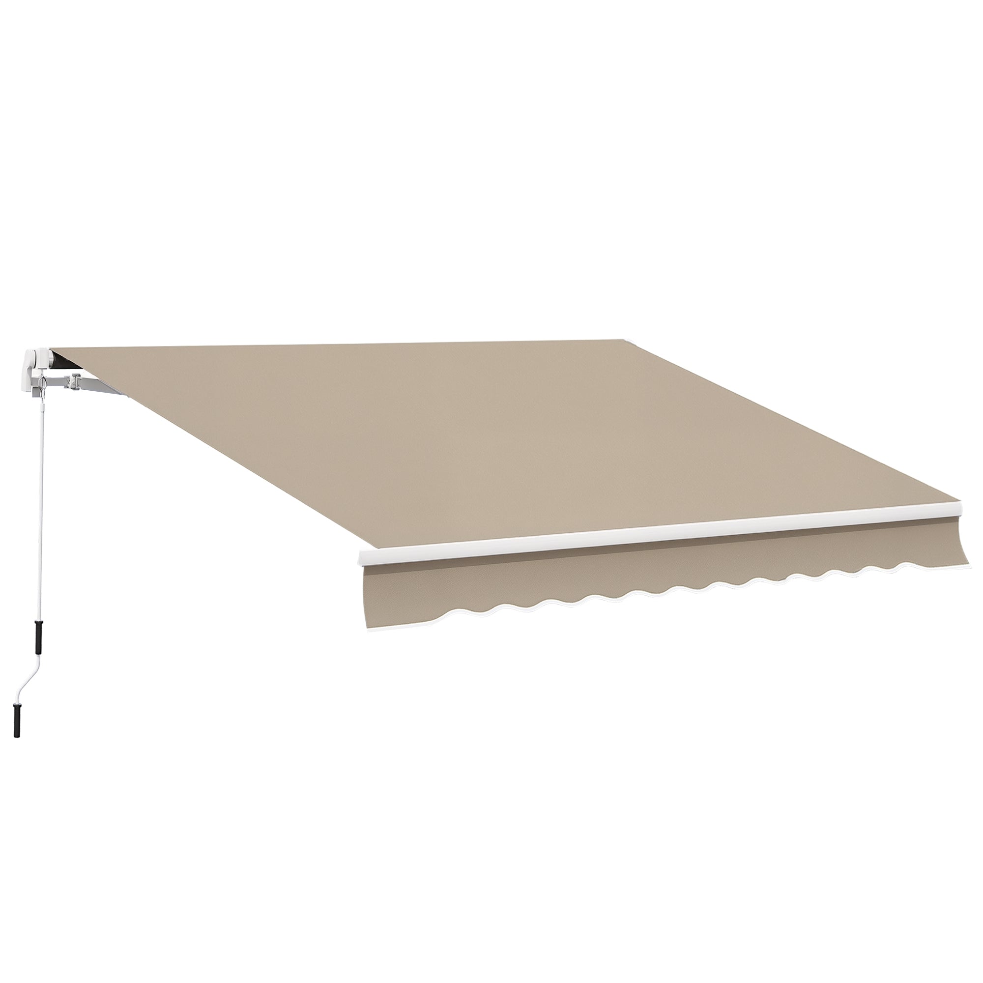 Outsunny Foldbar Markise med Justerbar Klemning, Terrasse Markise 3,95 x 3m Solbeskyttelse med Værk Nostopp, Balkon Markise, Beige
