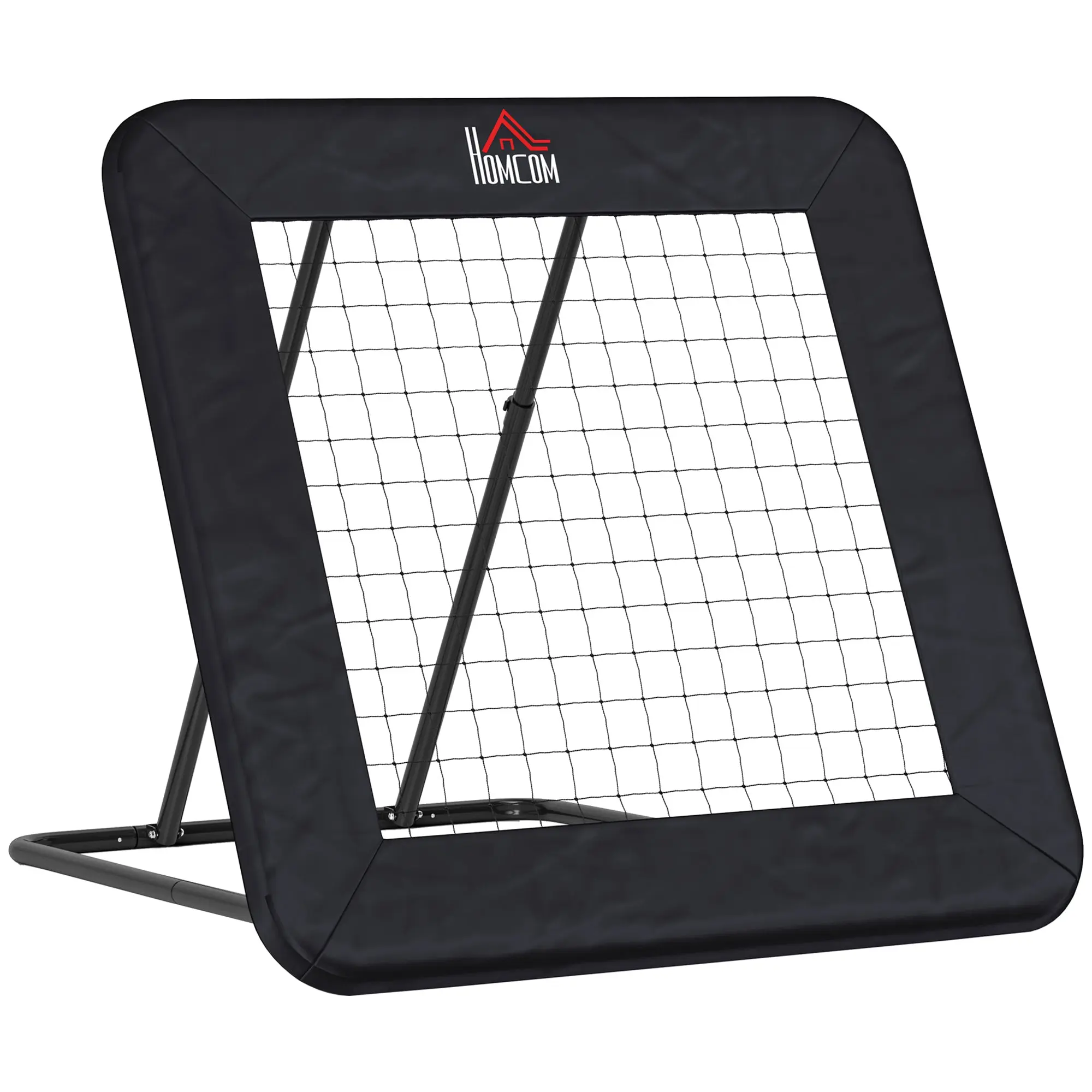 Soccer Rebounder, Rebound Wall with Edge Protection Pegs, Adjustable in 5 Steps, Portable Rebound, Soccer Goal for Teens, Rebound Wall for Handball Training 128x118x120cm, Black