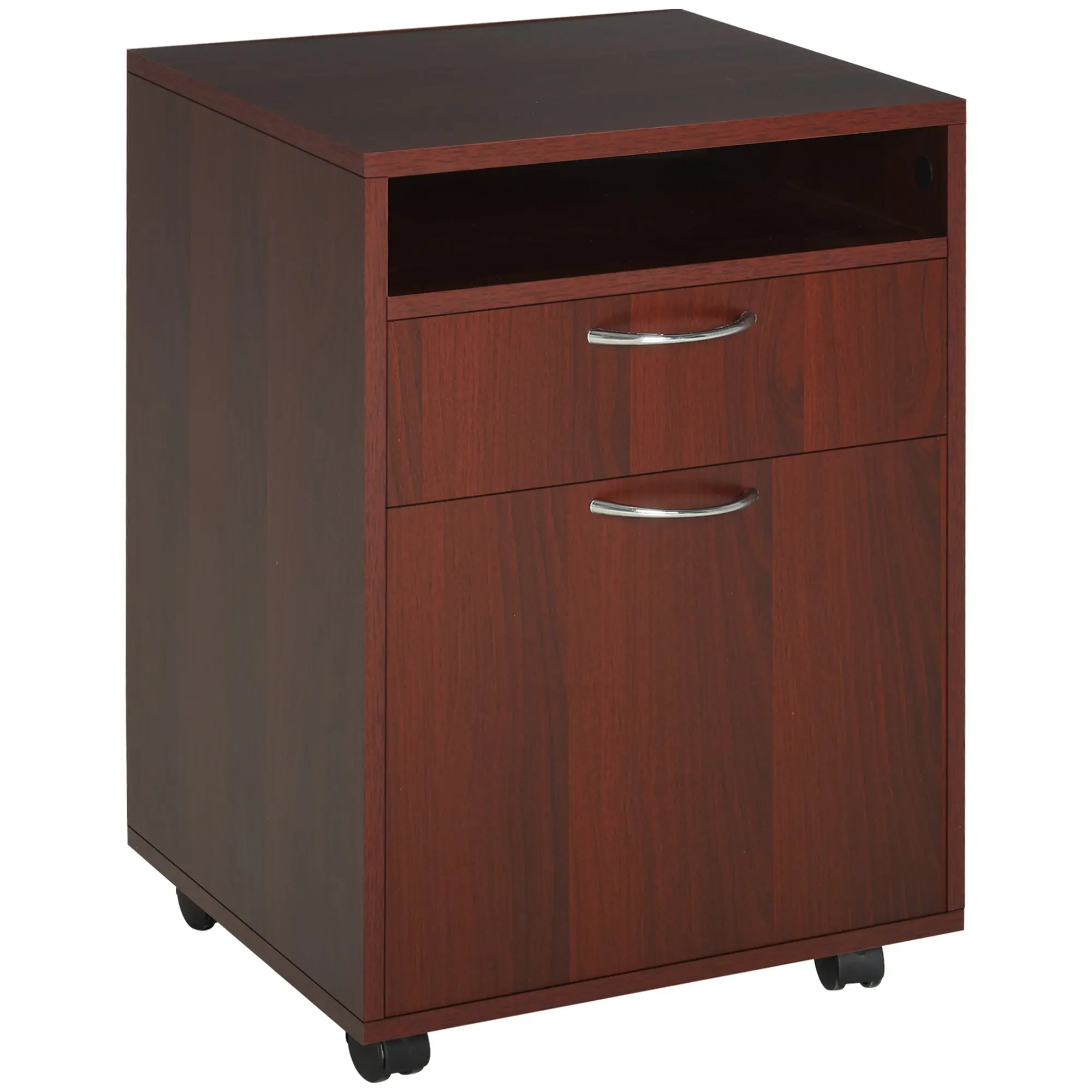 Desk Drawer Unit with Wheels — Office Drawer, Cabinet & Shelf, Mobile File Cabinet for Study or Living Room, 15.7 x 13.8 x 23.6 in, Dark Espresso