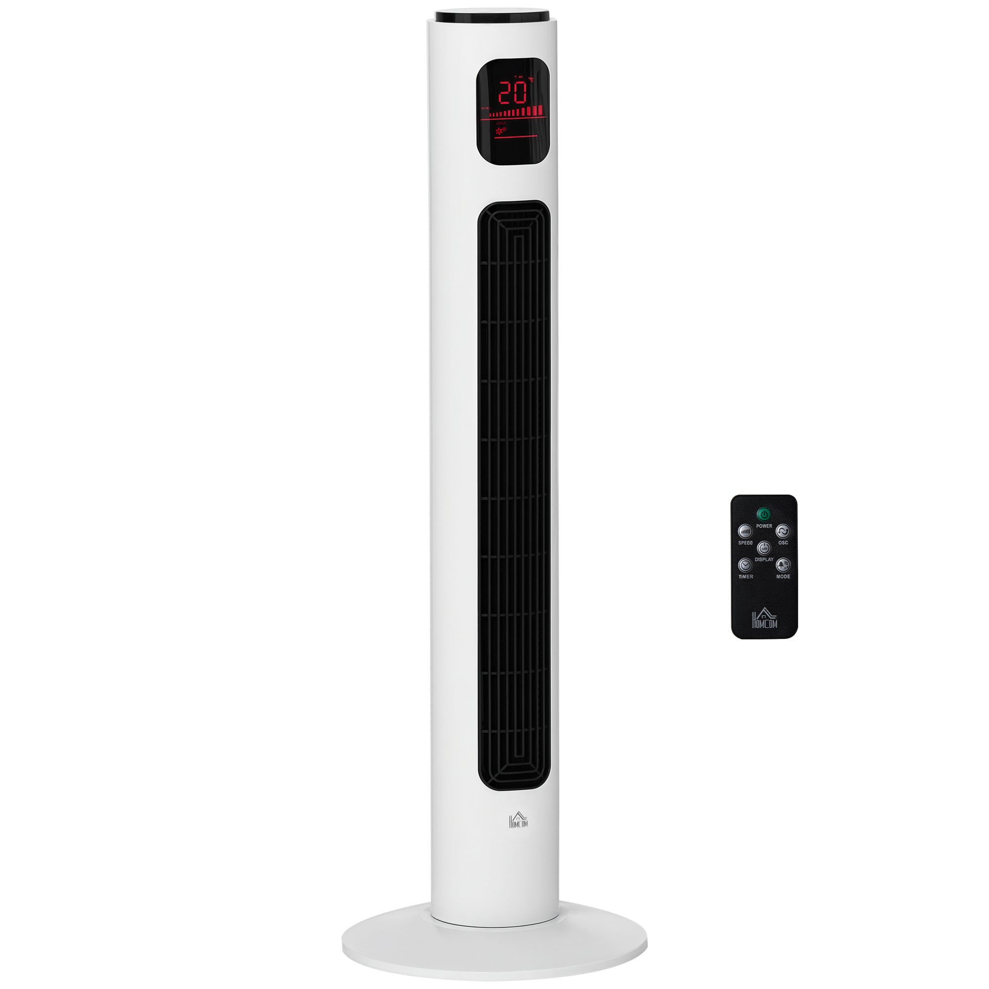 Tower Fan with Remote Control 70° Oscillating 96 cm Pedestal Fan Column Fan 45 W with 3 Modes Timer White+Black