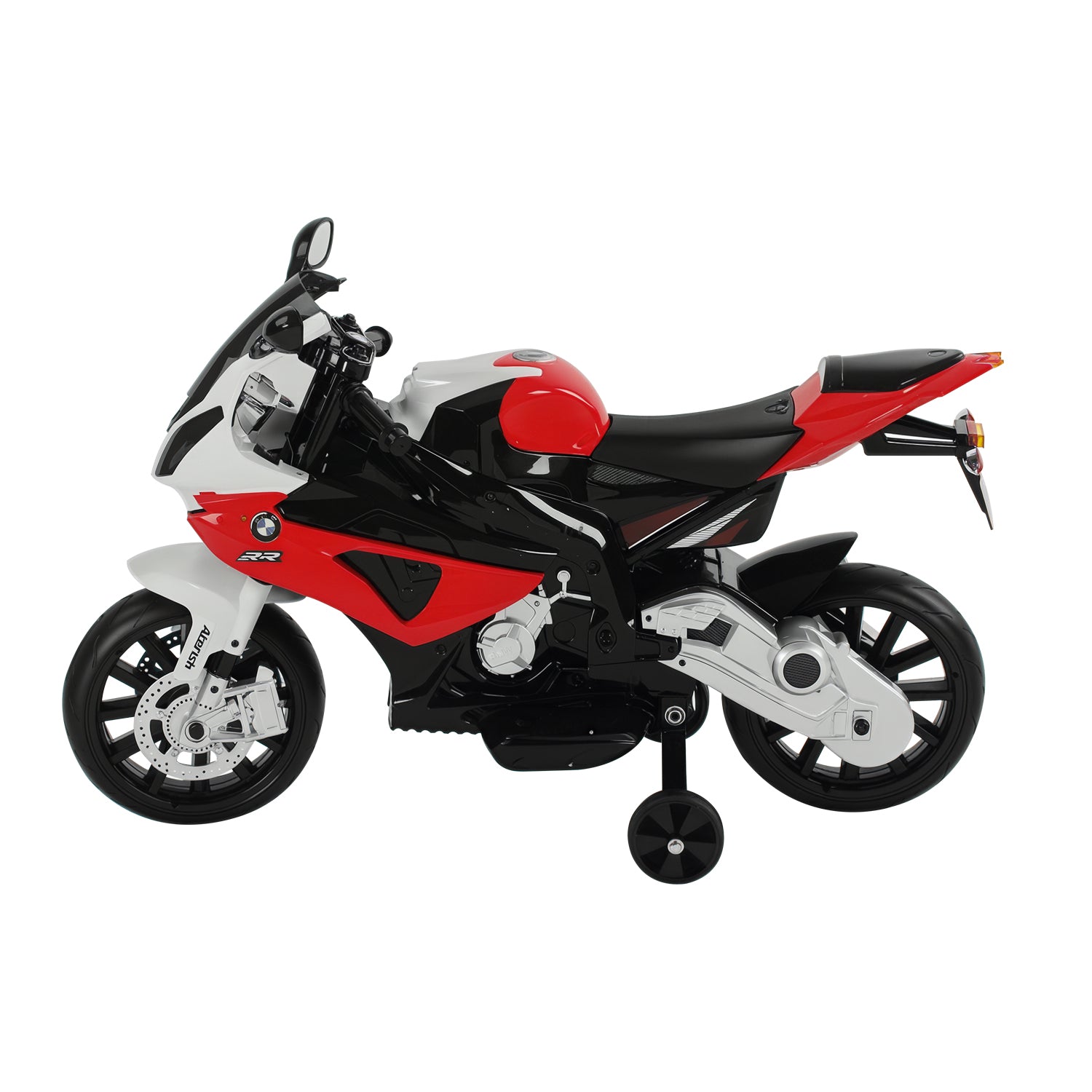 HOMCOM Elektro-Motorrad für Kinder 3-8 Jahre mit BMW-Lizenz, Geschwindigkeiten 2.5-5 km/h, Elektro-Motorrad mit 12V Batterie, Rädern und Lichtern, 110x47x69 cm, Schwarz und Rot