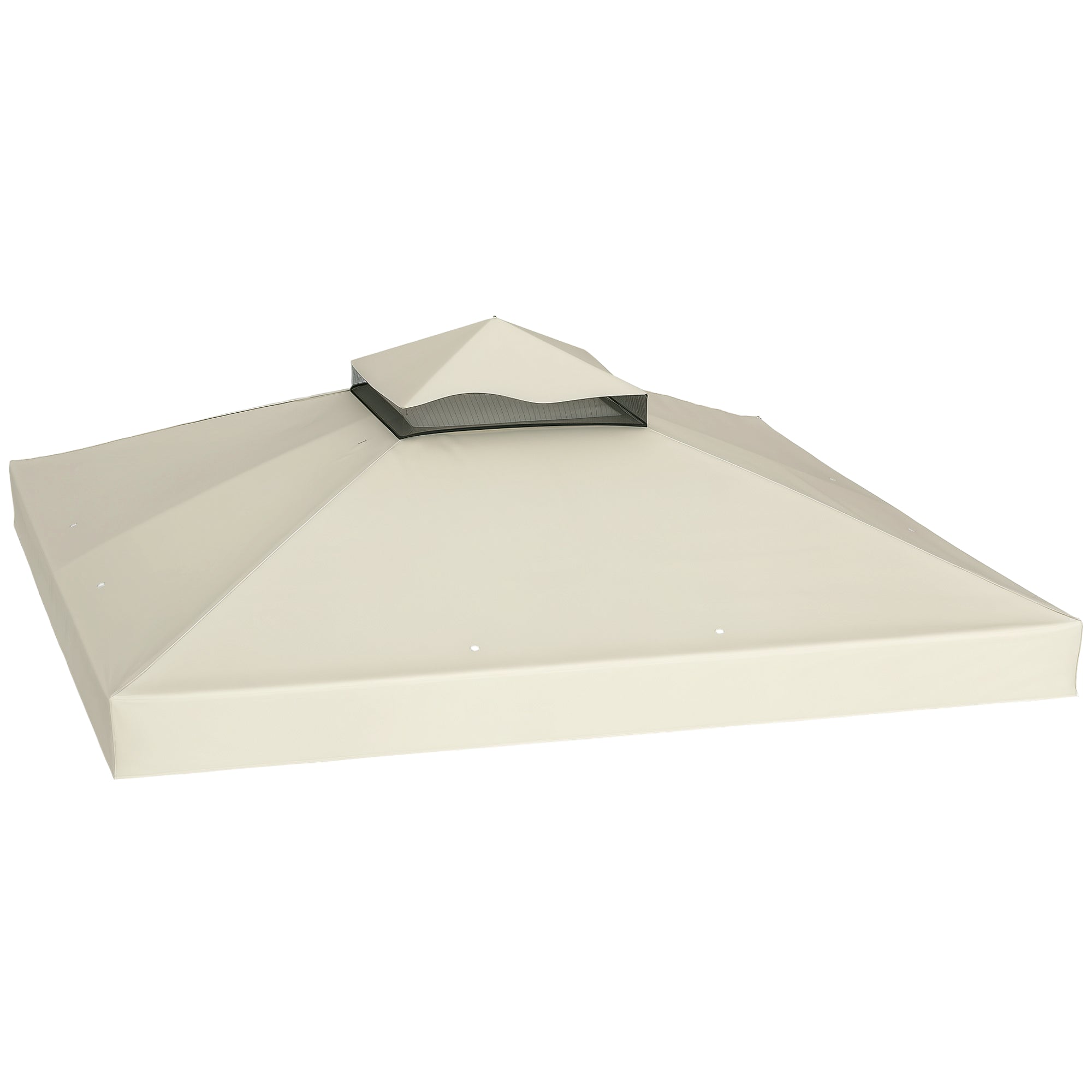 Replacement Canopy for Pavilion 3 x 3 m, water-resistant pavilion roof, double-tier replacement cover for garden pavilion, parts made of Oxford fabric, 370 g/m?, Cream White