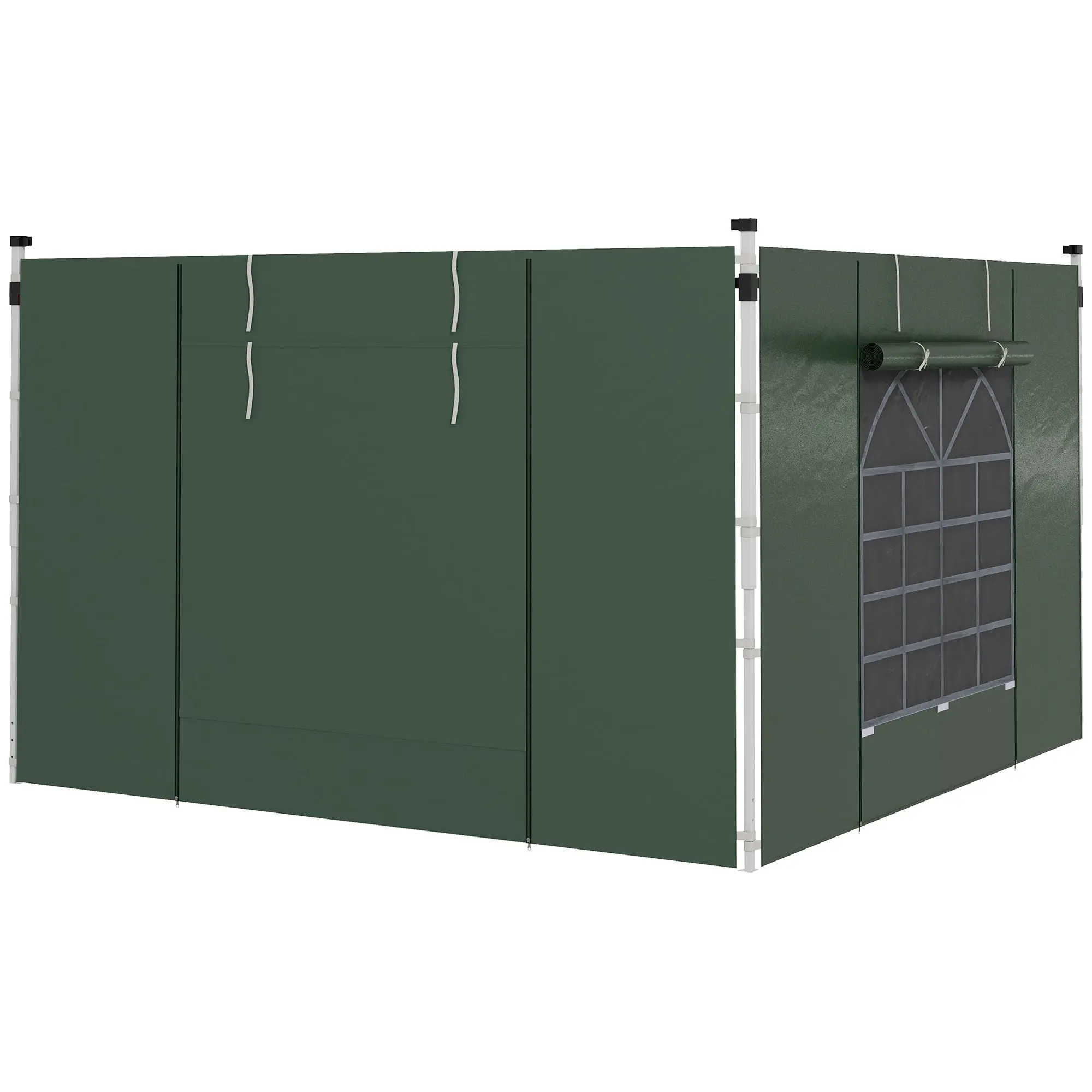 2-Pack Side Panels for Pavilion 3x3/3x6m, Side Wall with Window and Velcro, Waterproof Oxford Fabric Side Walls, Wind and Privacy Protection for Party Tent, Green