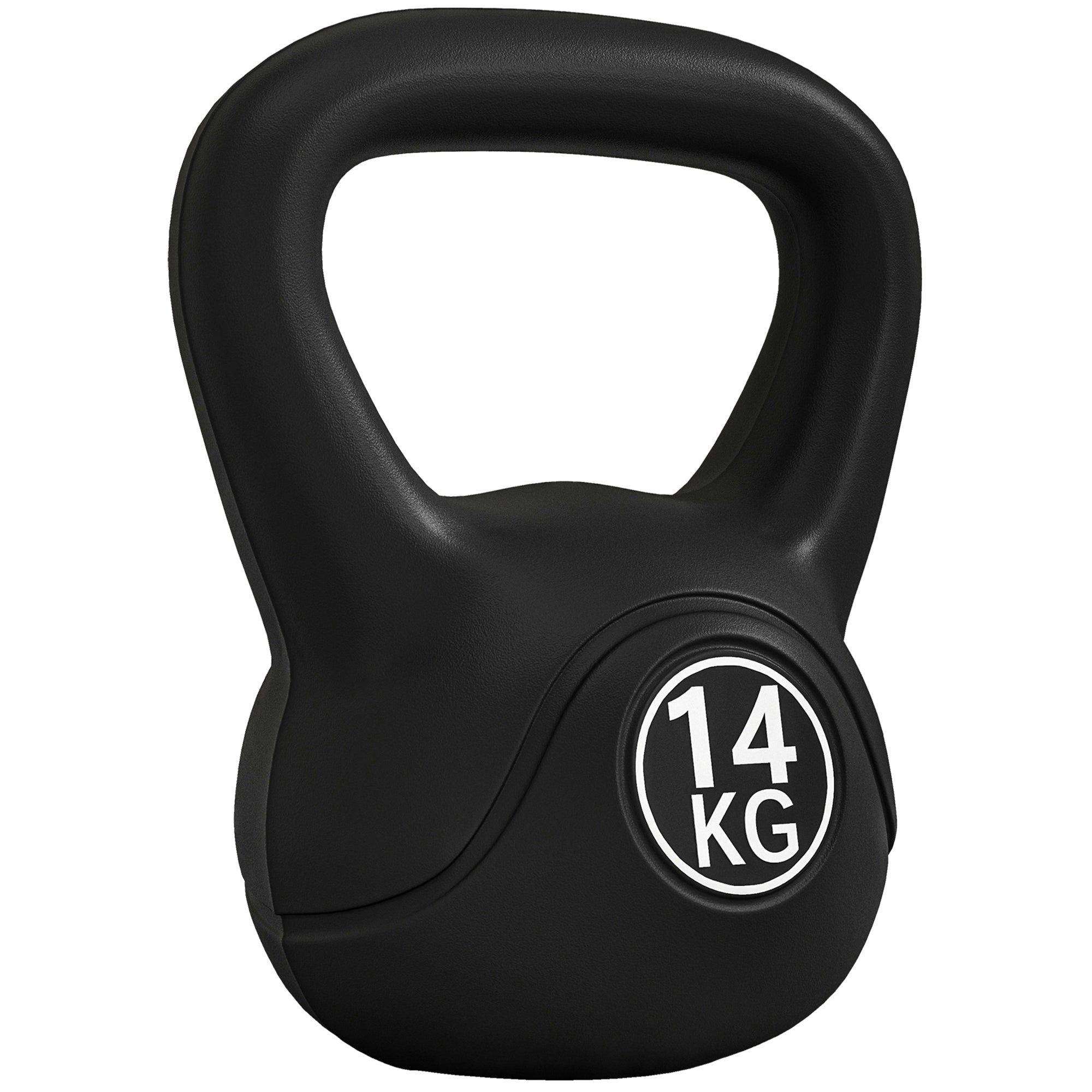 HOMCOM Kettlebell Fitness Russe de 14 kg Remplie de Sable avec Poignée Large Antidérapante pour Exercice à Domicile et en Salle de Sport 26x18x32 cm Noir