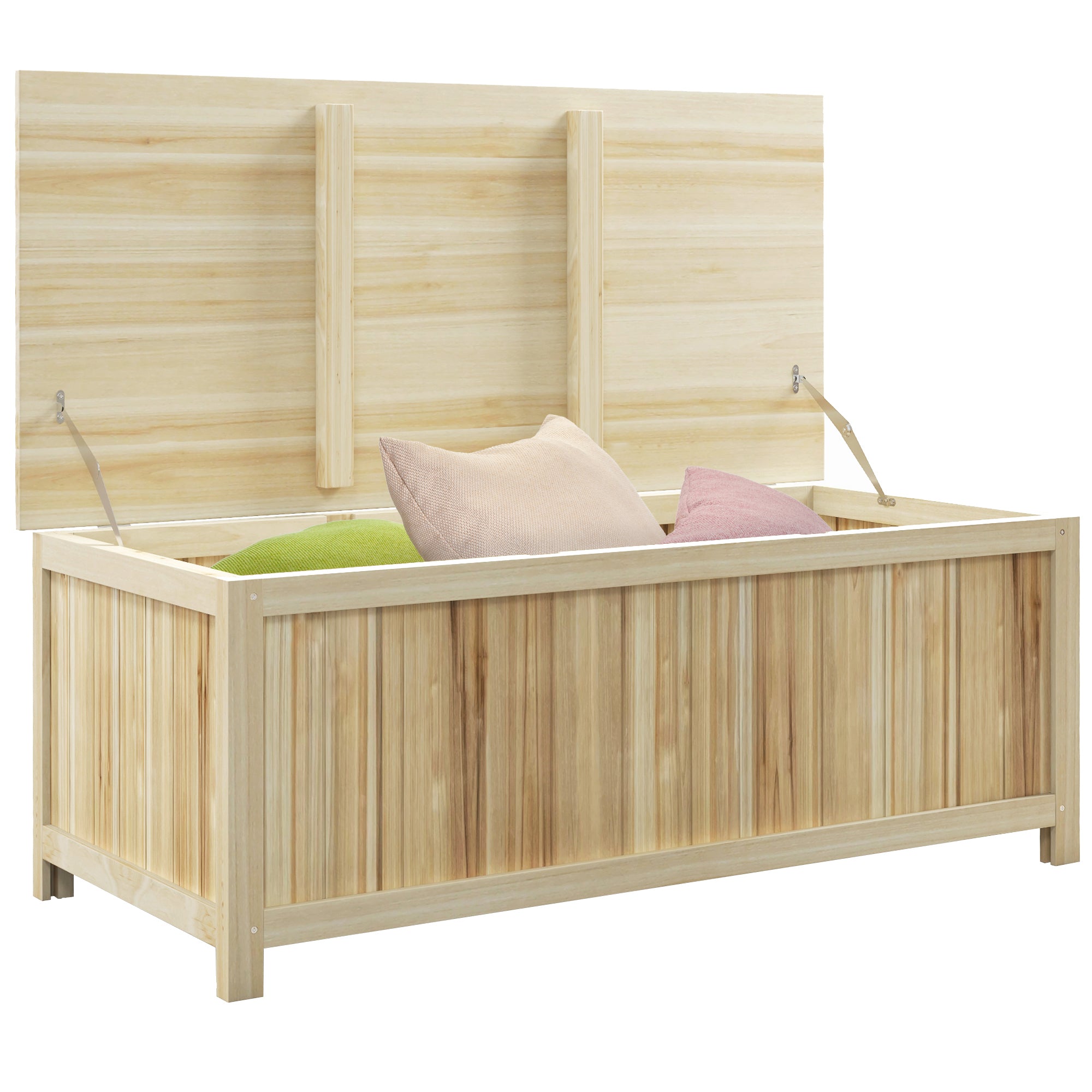 Outsunny 172L puidust aiakapp, tugedega, õues - 120L x 55W x 45H cm
