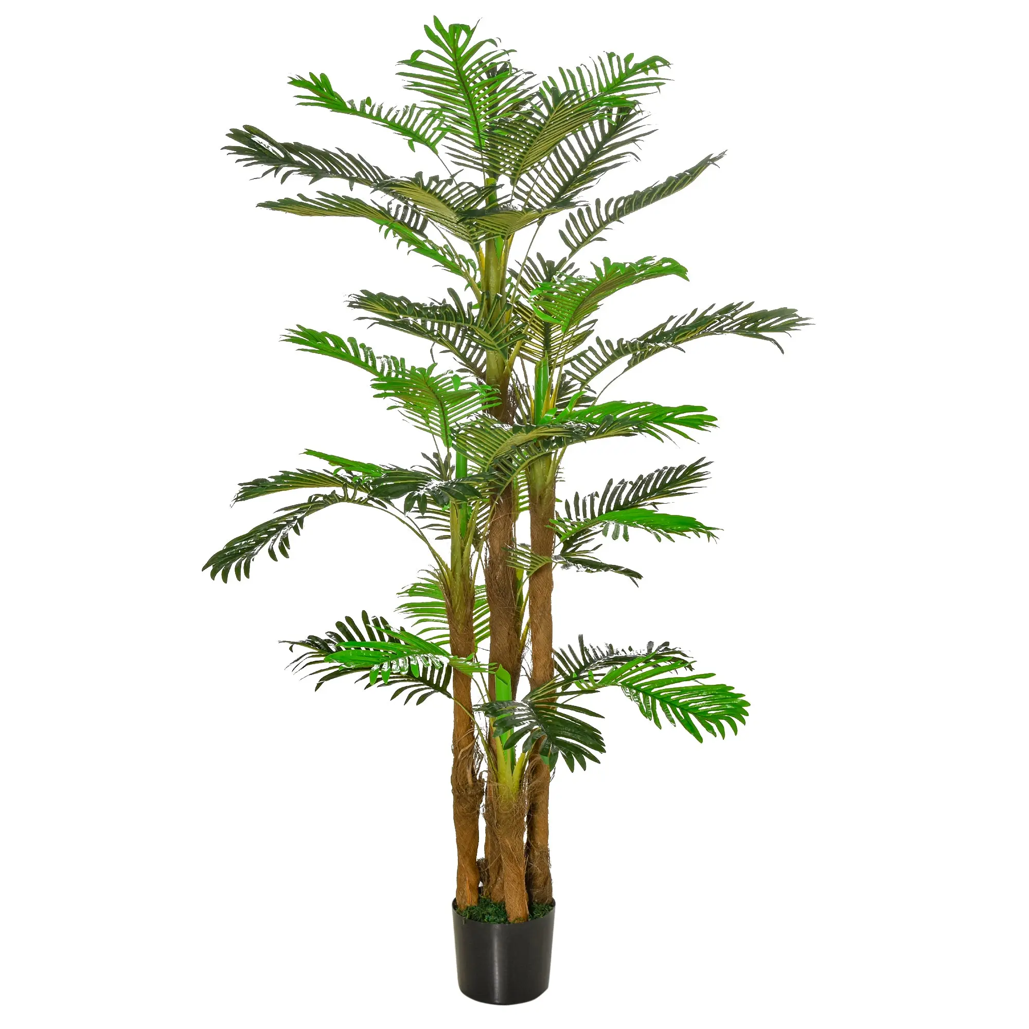 Artificial Palm Tree H.1.85m Artificial Tree Trunk Branches Lichen Leaves Grand Realism Pot Included