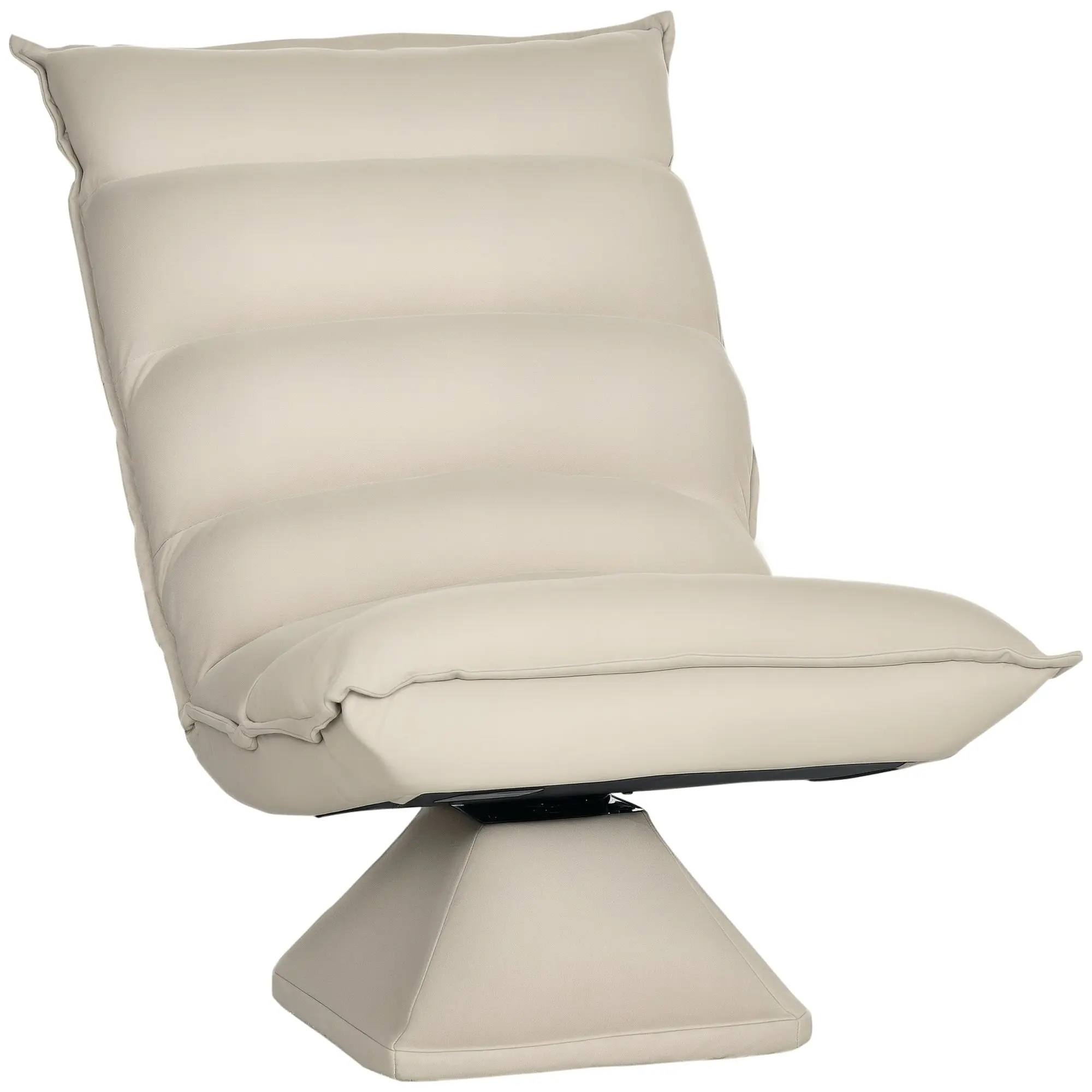 Floor Sofa Floor Chair with Adjustable Backrest, Rotating Meditation Chair, Recliner for Living Room, Office, Microfiber Fabric, Beige, 62 x 70 x 95 cm