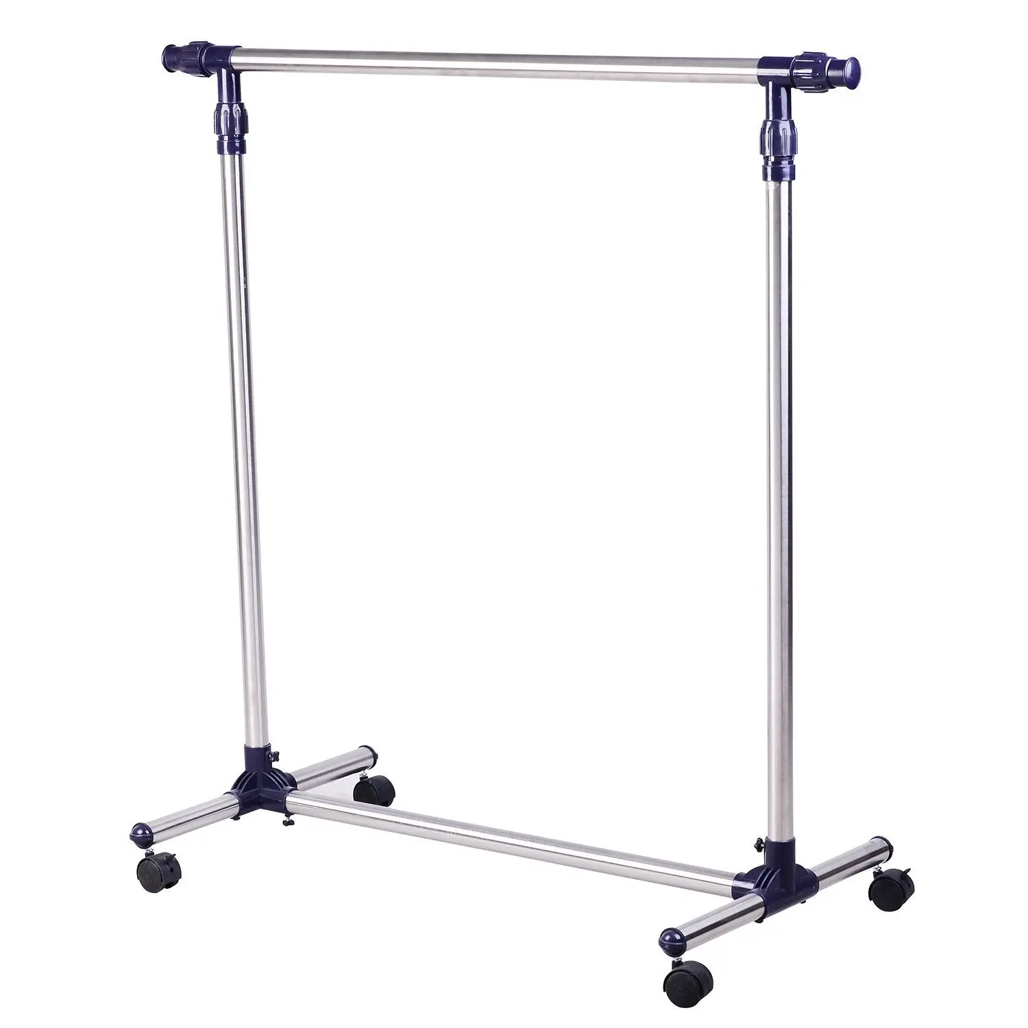 Coat Rack Clothes Rack with Wheels Height Adjustable and Extendable Clothes Rail Clothes Horse Freestanding Wardrobe for Entryway Stainless Steel 86 x 45 x 95 cm