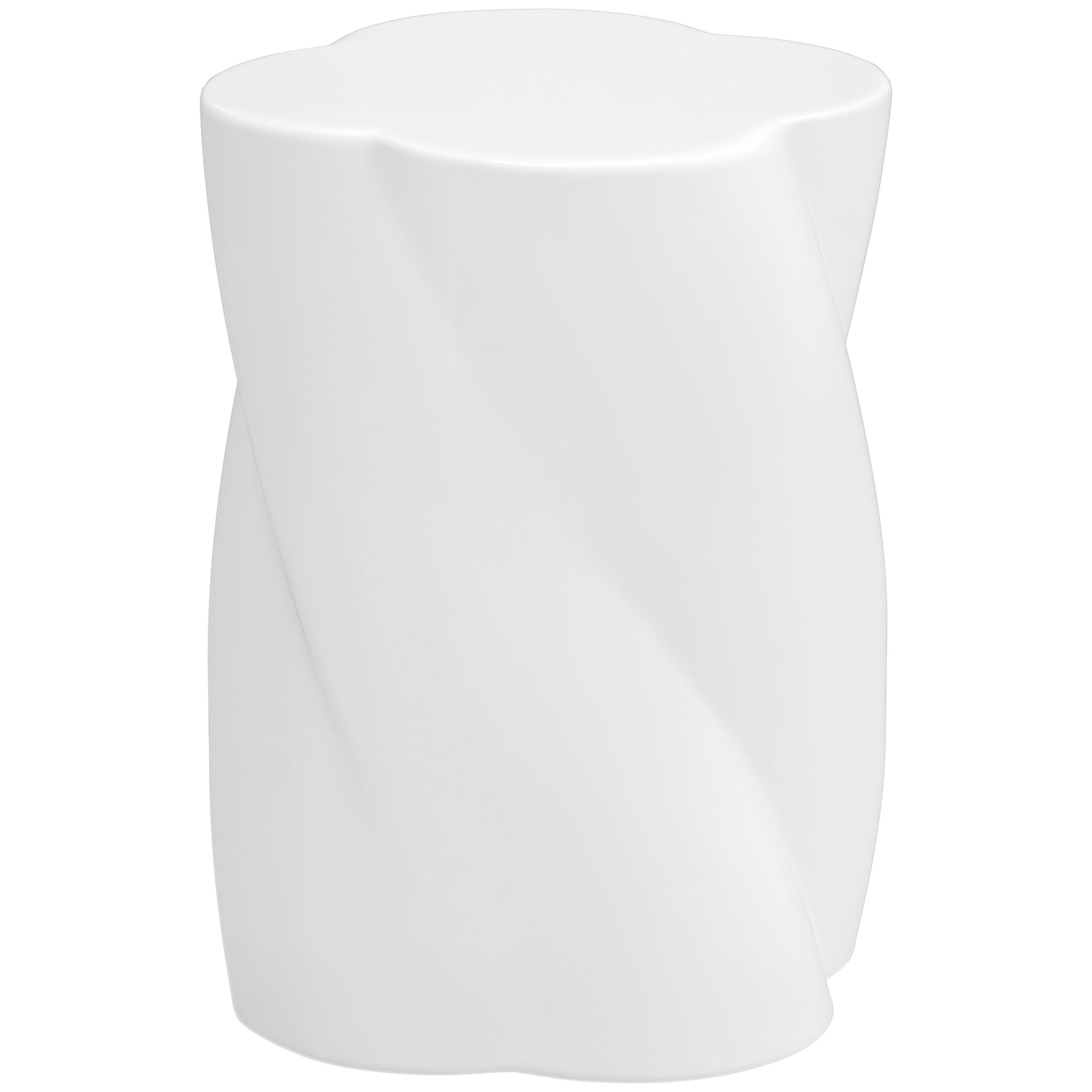 Ceramic Spiral Stool 120kg Load Capacity ?33 x 45 cm Weatherproof Garden Stool with Lid Side Table Flower Stool Footstool for Indoor Outdoor Camping Garden Balcony White