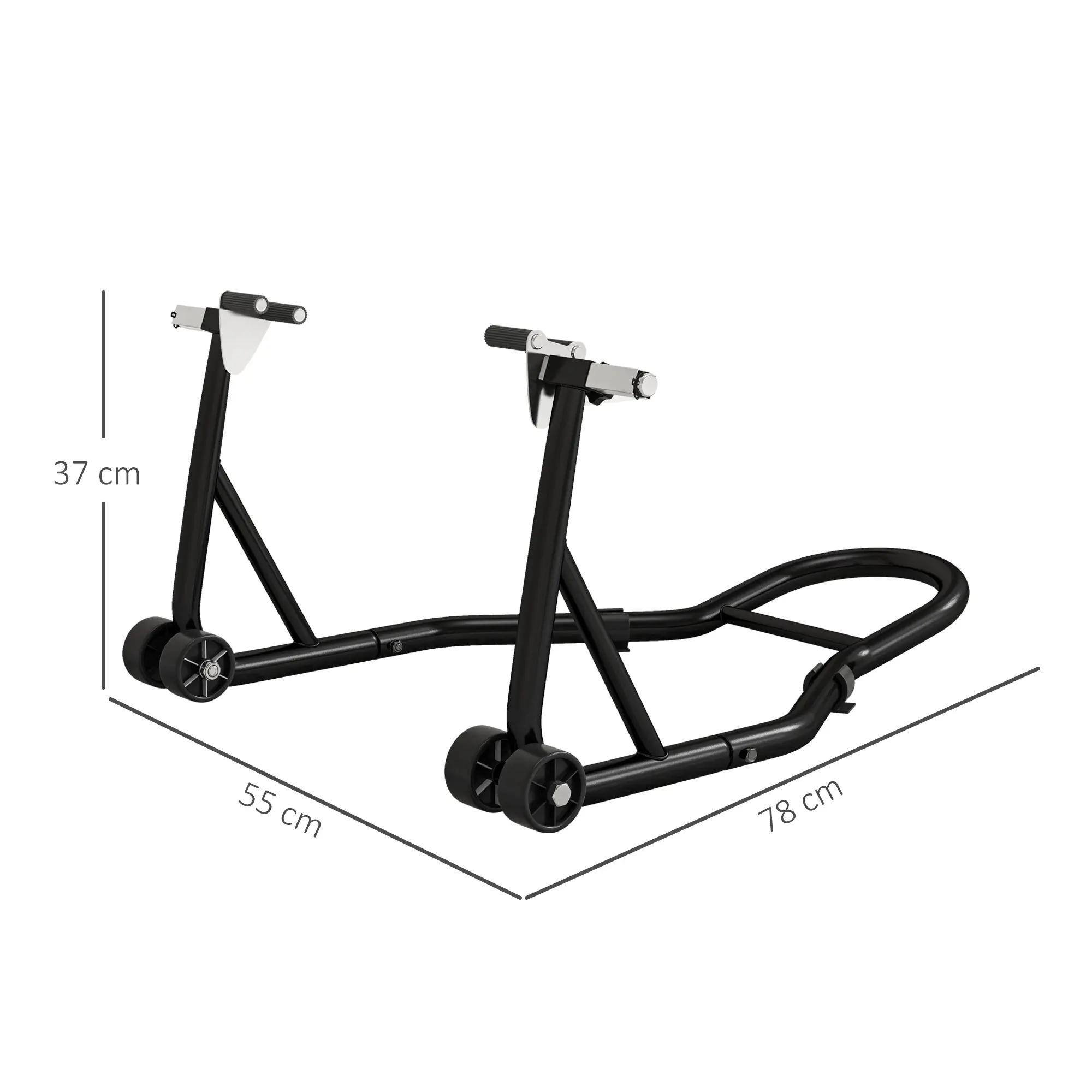 Rear Wheel Motorcycle Stand Wheel Stand Rear Motorcycle Lift with U + L Swingarm Spool, Black