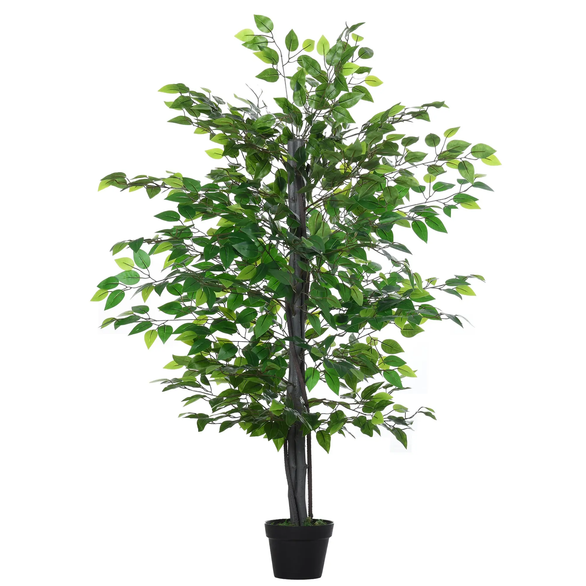 Artificial Ficus Tree Large 145 cm, Artificial Tree, Artificial Plant, Plastic Artificial Plant in Pot, Fake Plant Like Real for Living Room Bedroom Office Garden Modern Decoration Gift