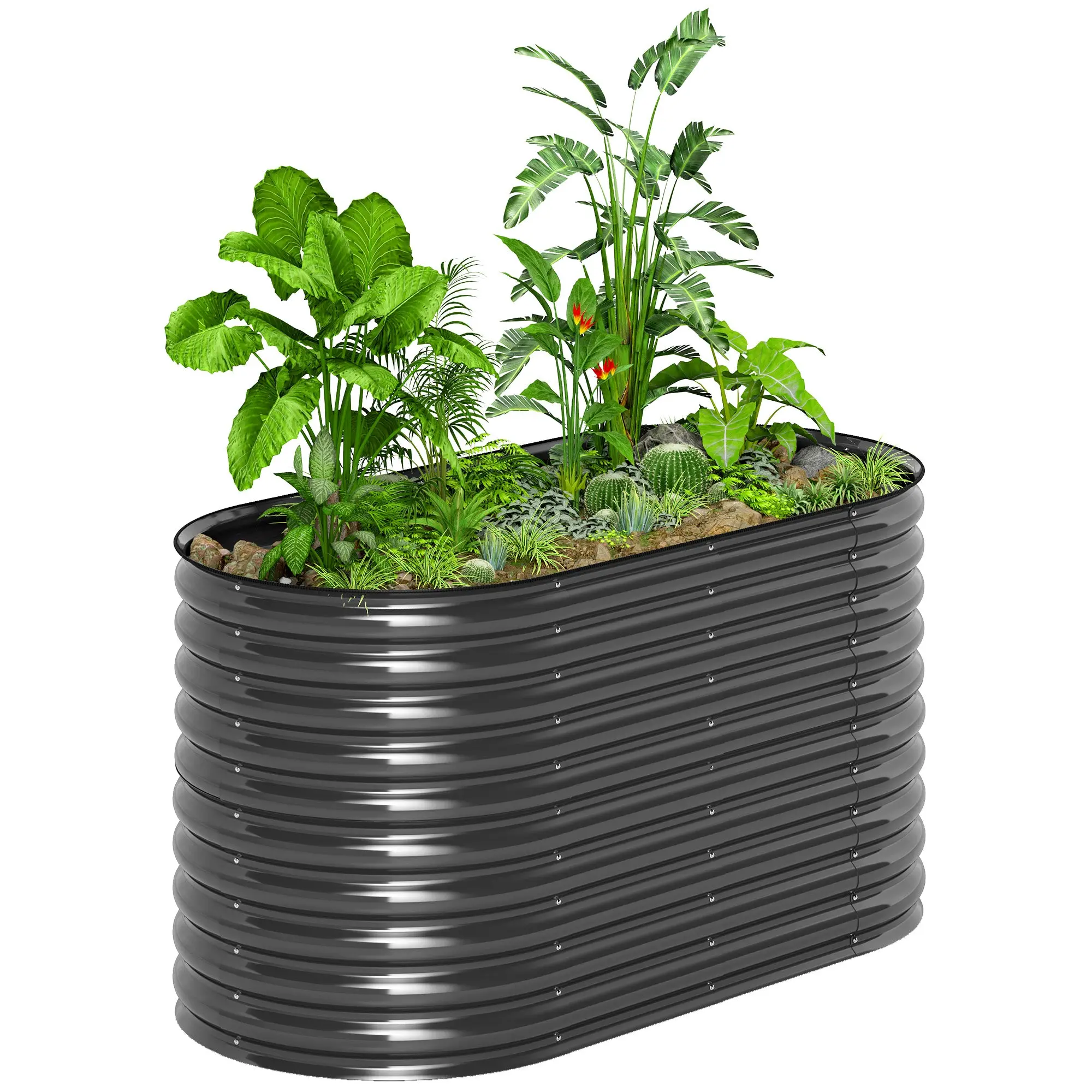 Steel Raised Garden Bed, Planting Bed Cold Frame Garden Bed Stackable Planter Box Stackable Plant Box 160x80x80cm Vegetable Bed for Garden Balcony Terrace, Planter for Flowers, Plants
