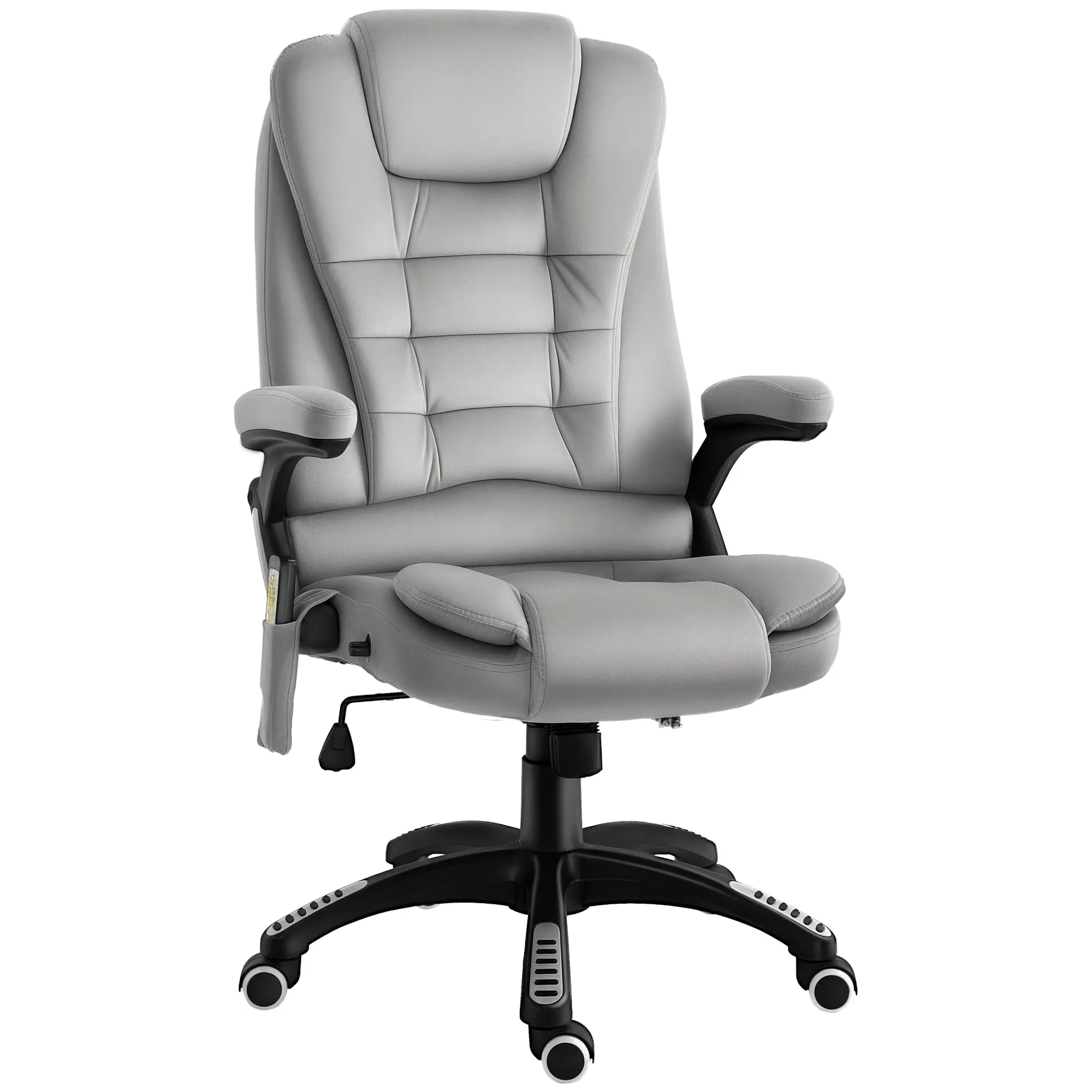 Office Chair with Vibration Massage, Ergonomic Desk Chair with Heating, Reclining Function, Height Adjustable Executive Chair with Remote Control, Side Pocket, Velvet Look, Brown