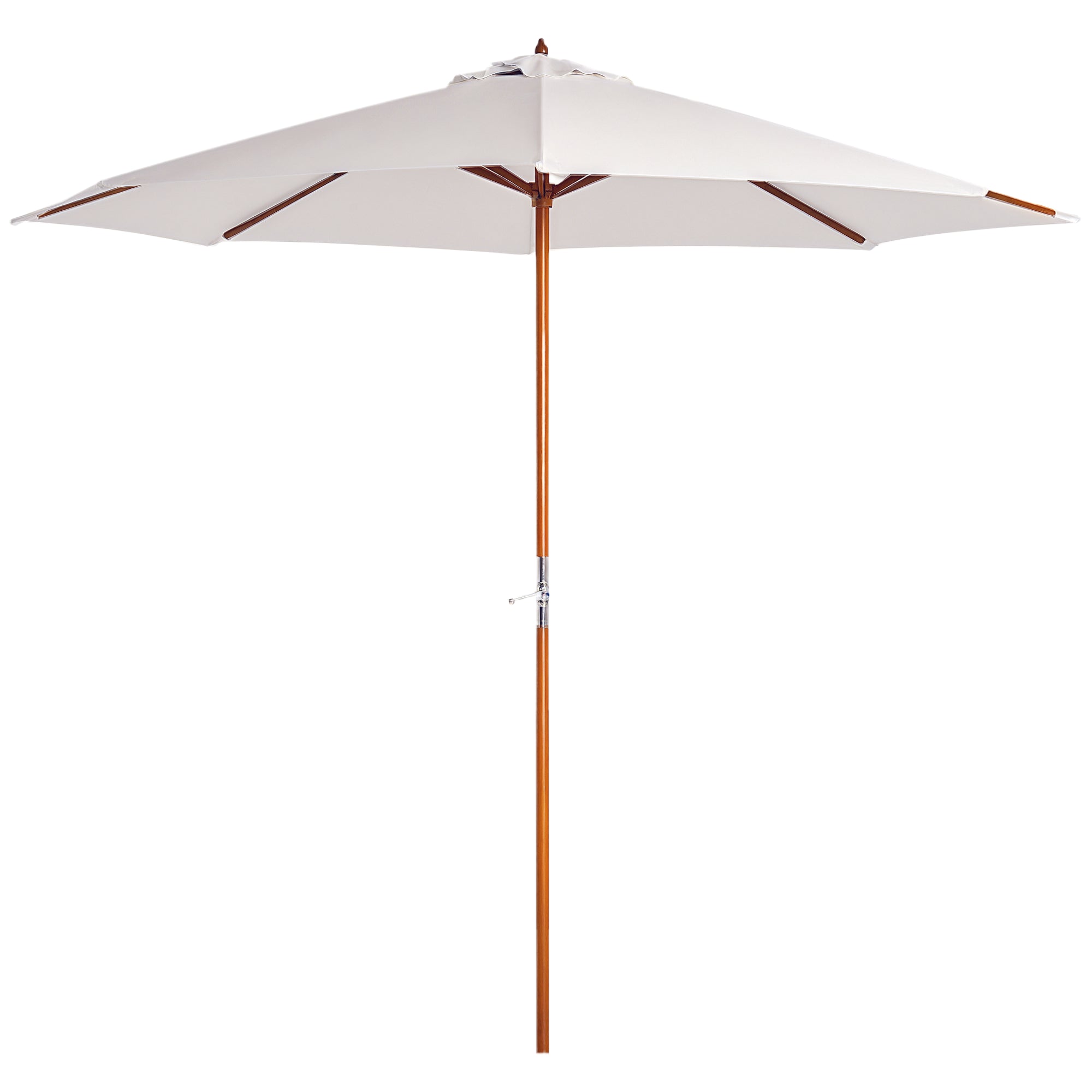 Outsunny Træ Solskærm - Parasol til Have, Balkon 2.5m Creme