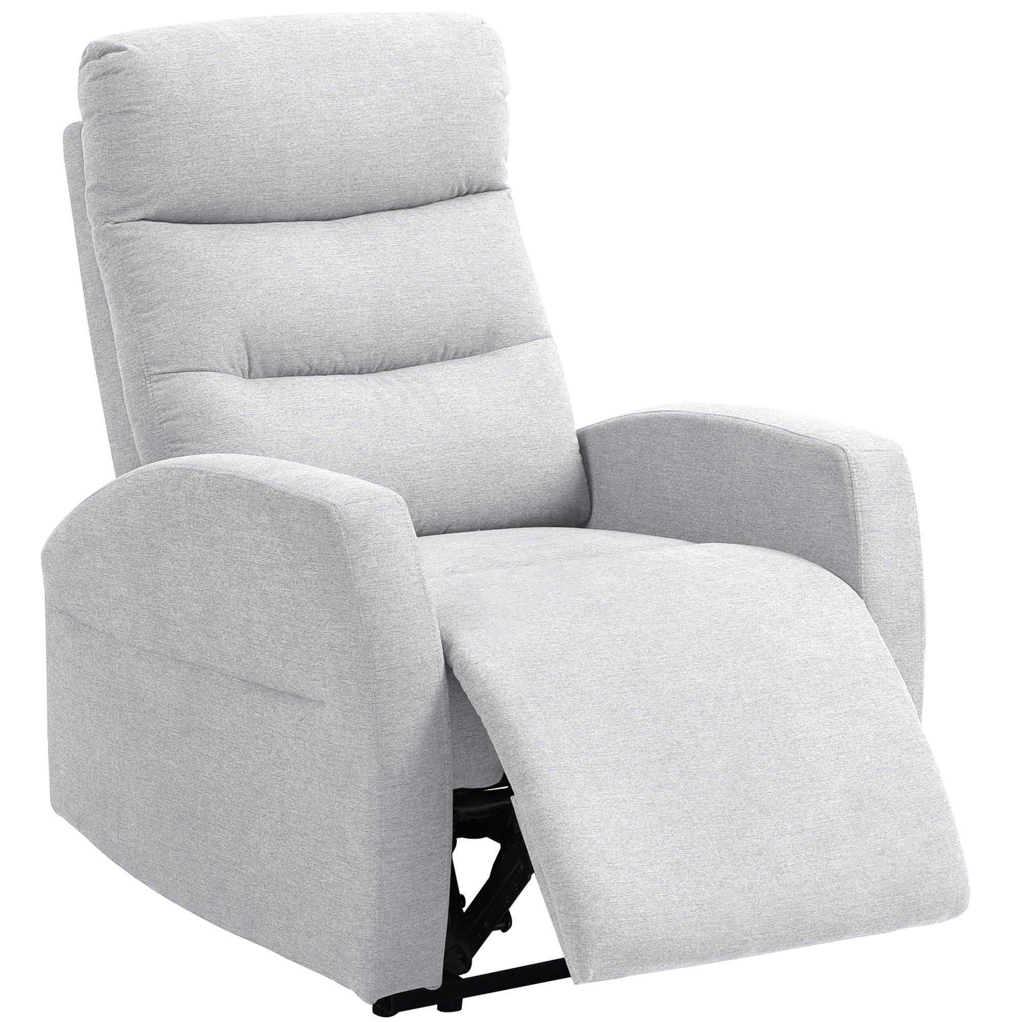 Recliner Chair, TV Chair with Reclining Function, Padded TV Chair with Footrest, Linen-Look Lounge Chair for Living Room, Bedroom up to 150 kg, Light Grey