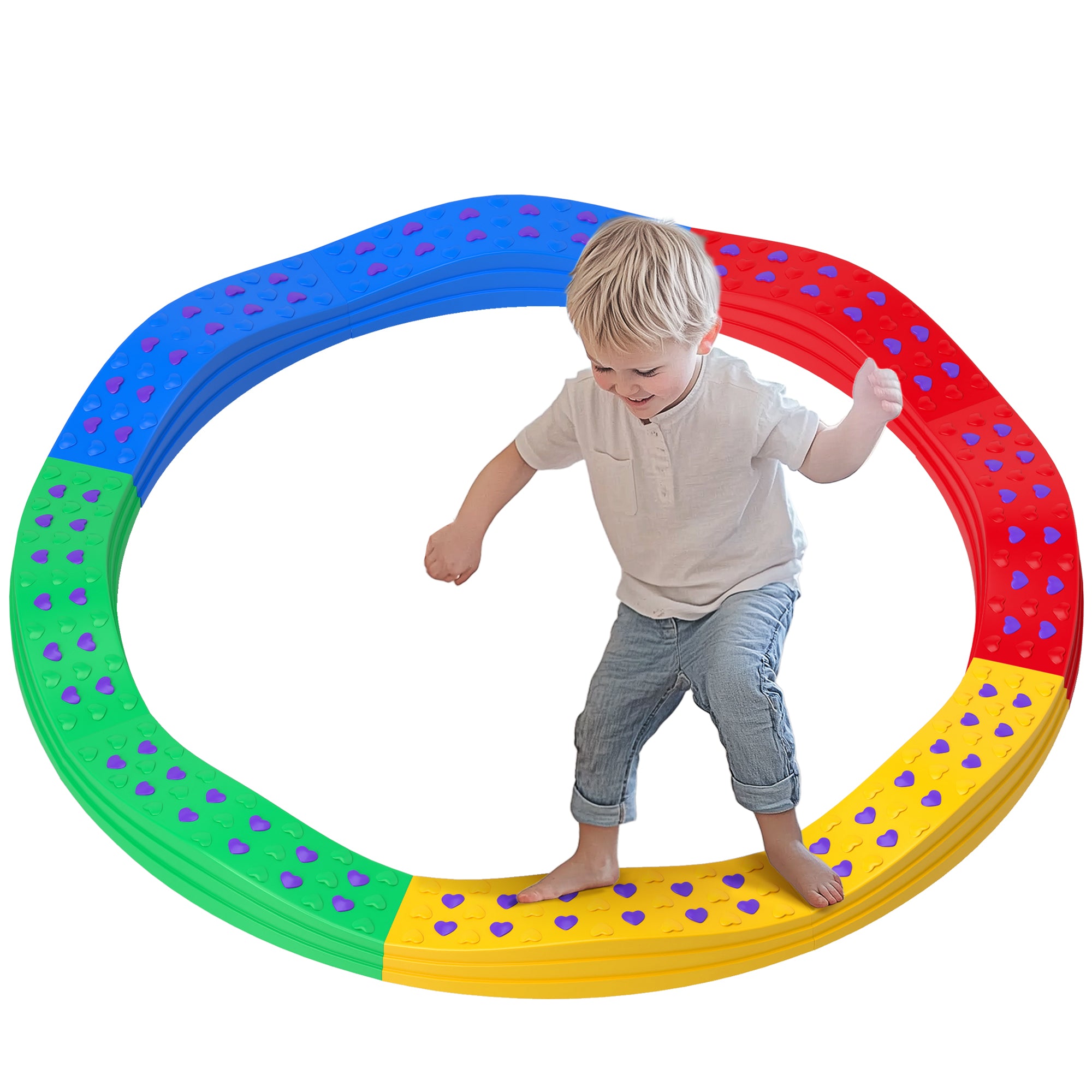 AIYAPLAY Balancebalken voor Kinderen +3 Jaar Balansbord 8-Delige Boogvorm Antislip Basis Multicolor Balans Training