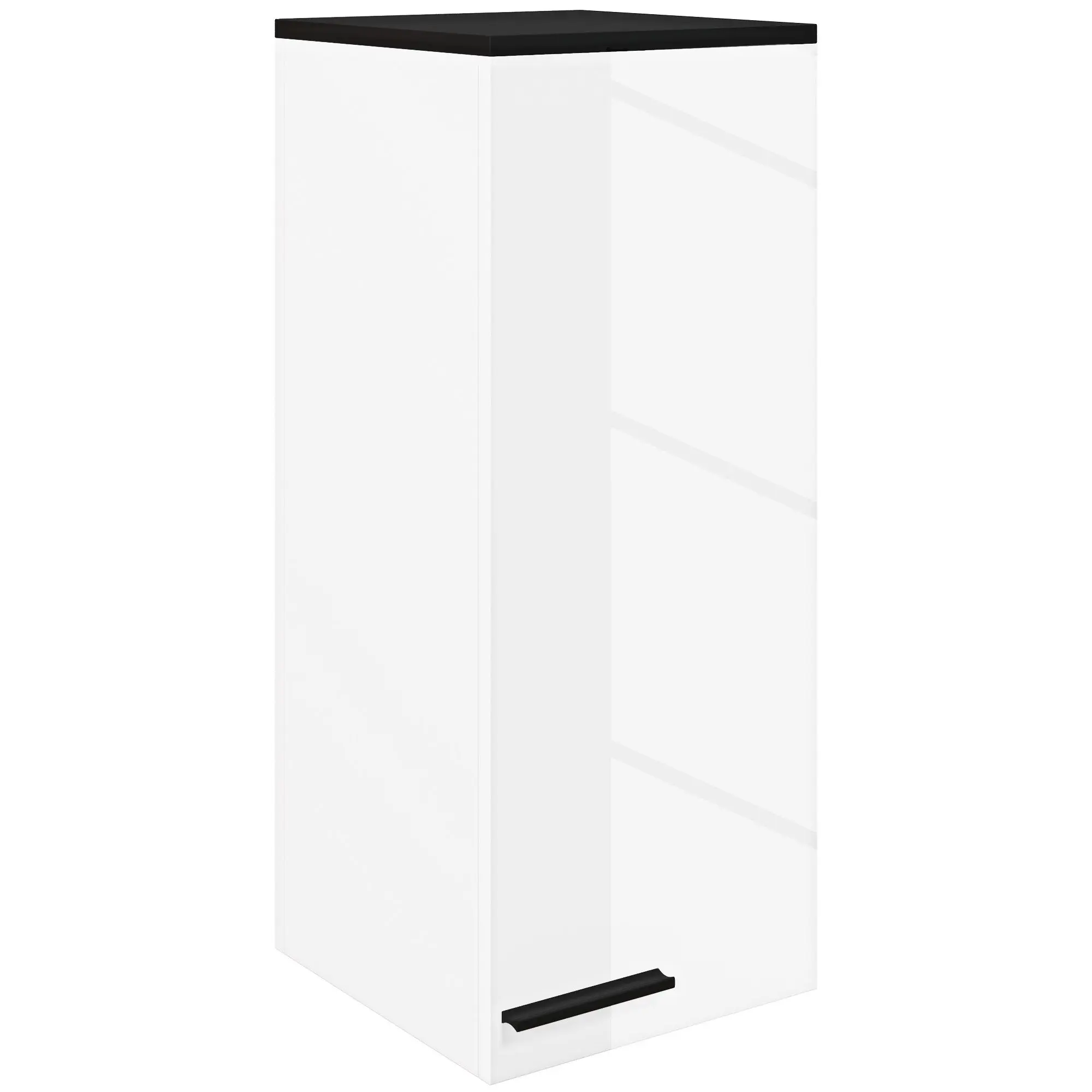 Wall Mounted Bathroom Cabinet, Bathroom Storage with 3 Shelves and Adjustable Shelves, 30x32x73 cm, Glossy White