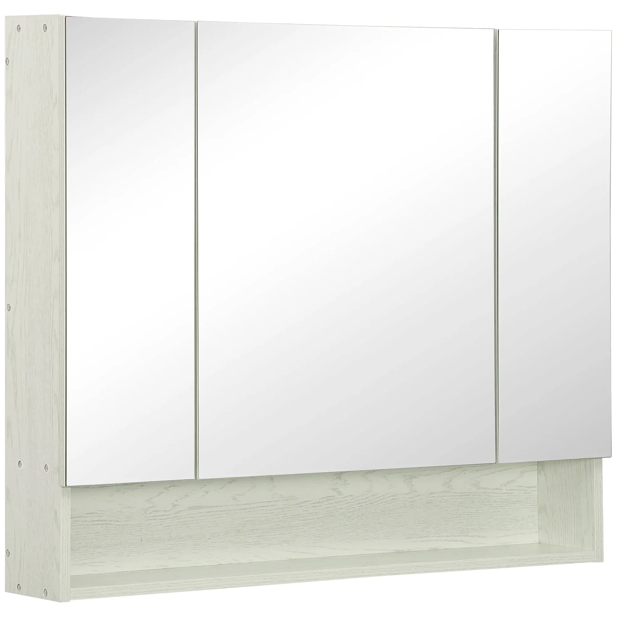 Bathroom Cabinet with Mirror Wall-Mounted Cabinet with 3 Doors Adjustable Shelf and Compartment Hanging Bathroom Furniture for Living Room 35.43x5.91x29.53 inches White
