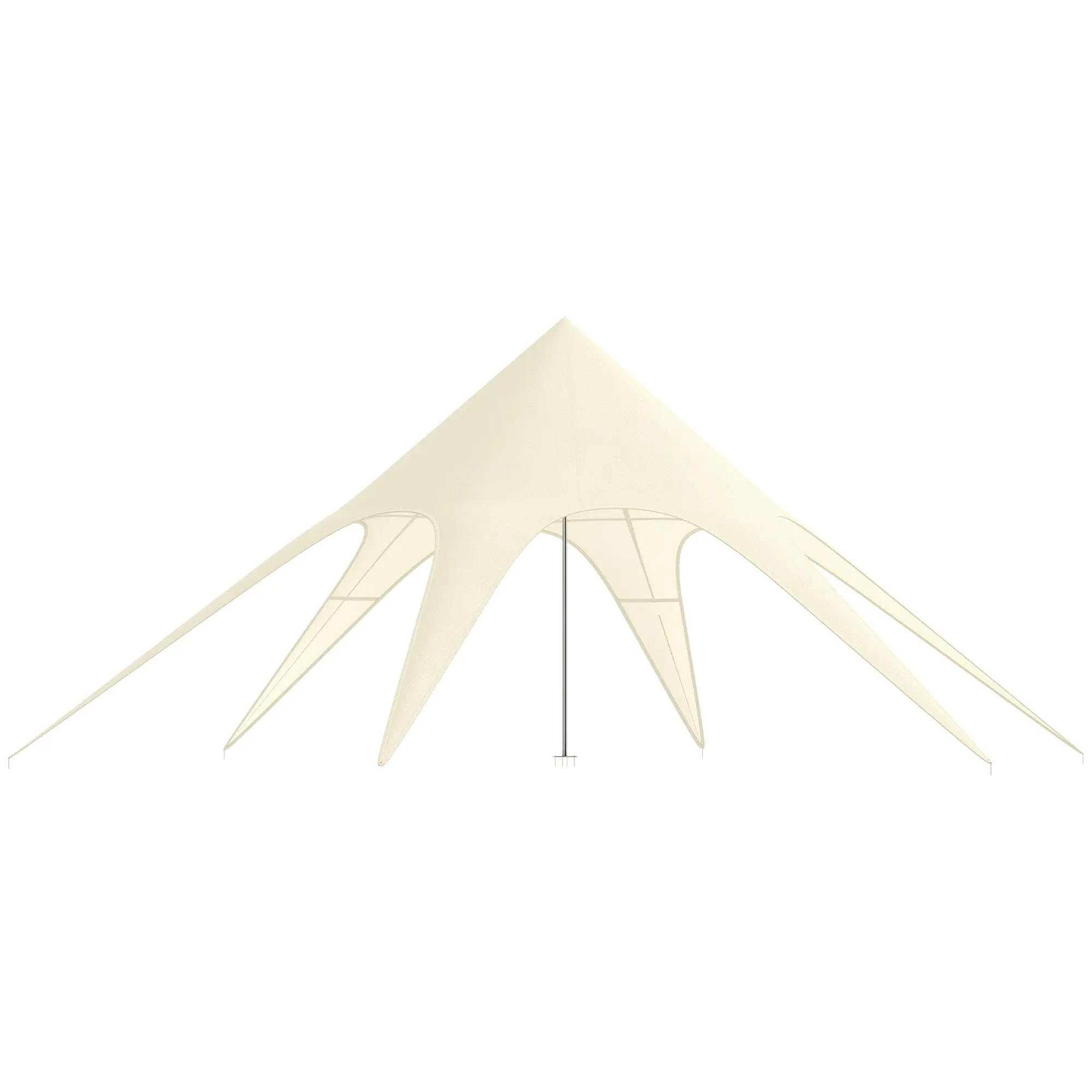 XXL Garden Star Tent Rainproof Shade Sail Camping Canvas 10 x 10 x 4 m High Density 210D Waterproof Beige