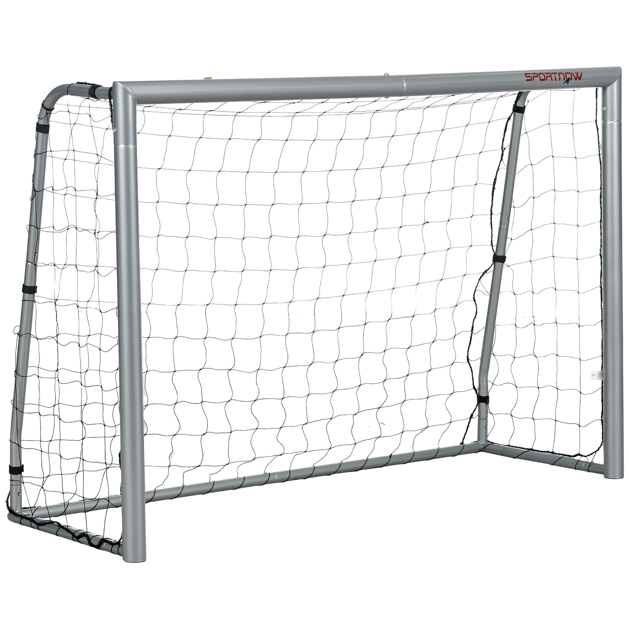 SPORTNOW Fotbollsmål med PE Nät, Fotbollsmål för Barn och Vuxna, 240 x 85 x 160 cm, Stål, PE, för Trädgård, Fotbollsträning, Grå