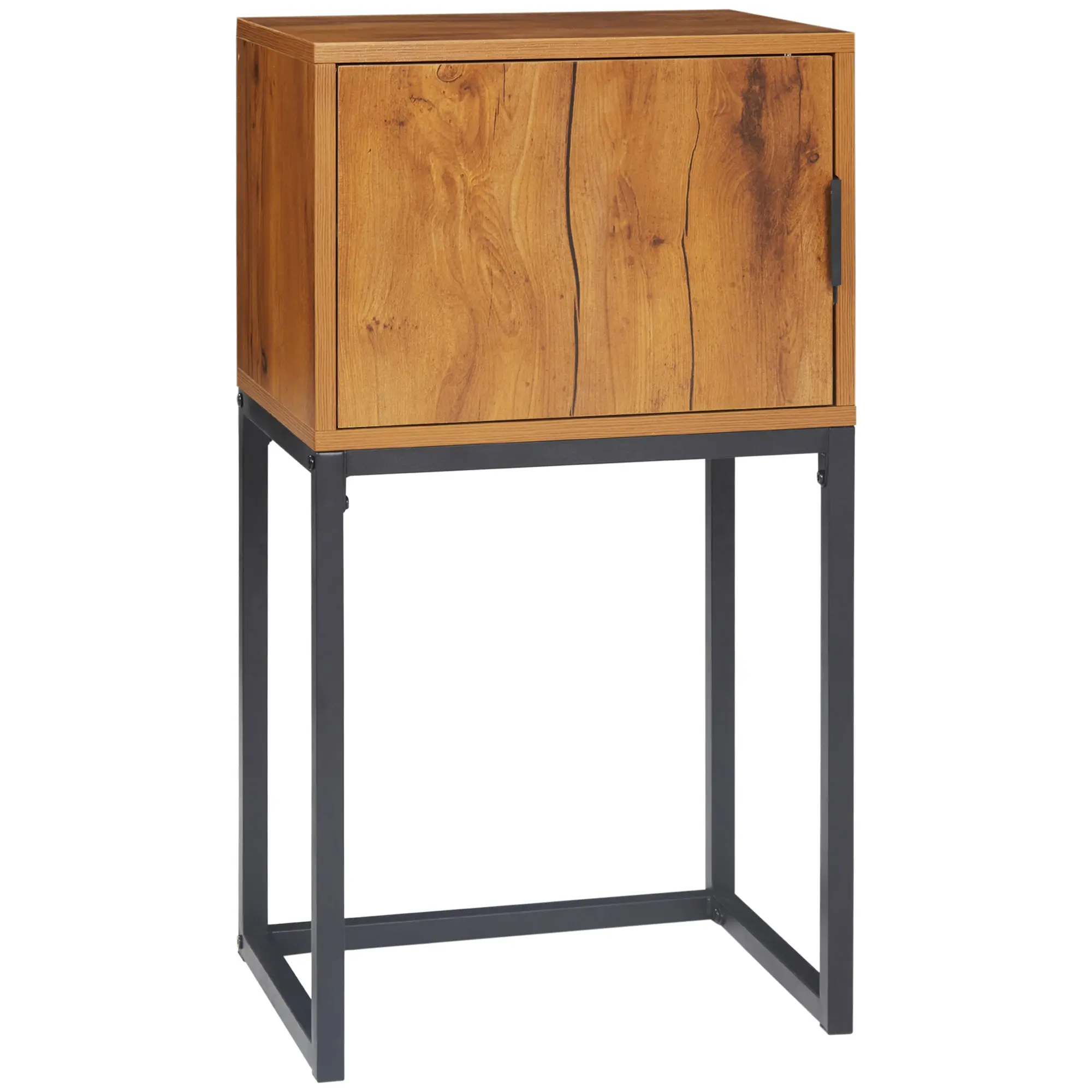 Console Table with Storage, Side Table in Industrial Design for Entryway, Living Room, Hallway, Steel, Natural, 40 x 30 x 76 cm