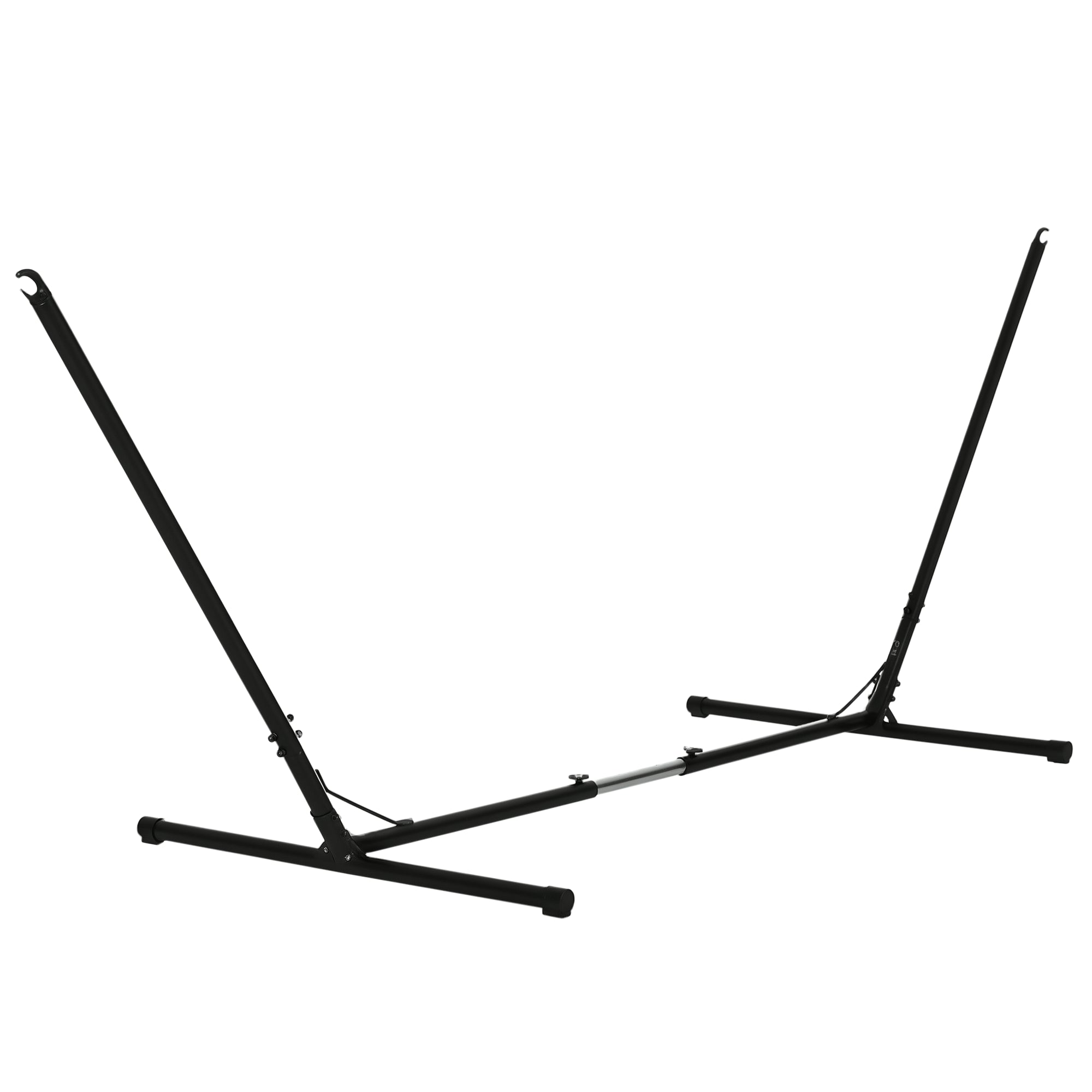 Outsunny Regulējamais Dārza Šūpuļtīkls Statīvs 313-388x109x116 cm Metāla Konstrukcija Iekštelpām un Ārtelpām Maksimālā Slodze 120 kg