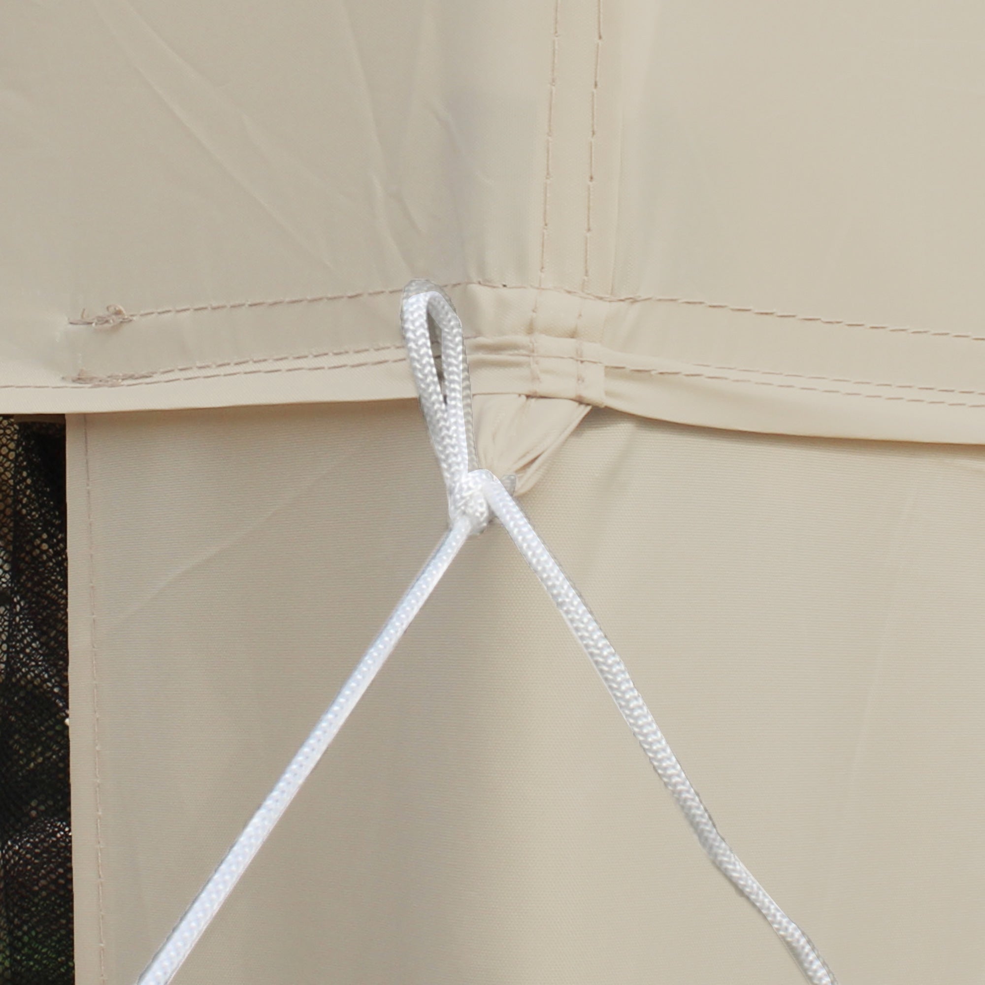 Outsunny Garten Pavillon Überdachung 3L x 3B m mit 4 abnehmbaren Moskitoschutznetzen - Doppelbedachung - Beige