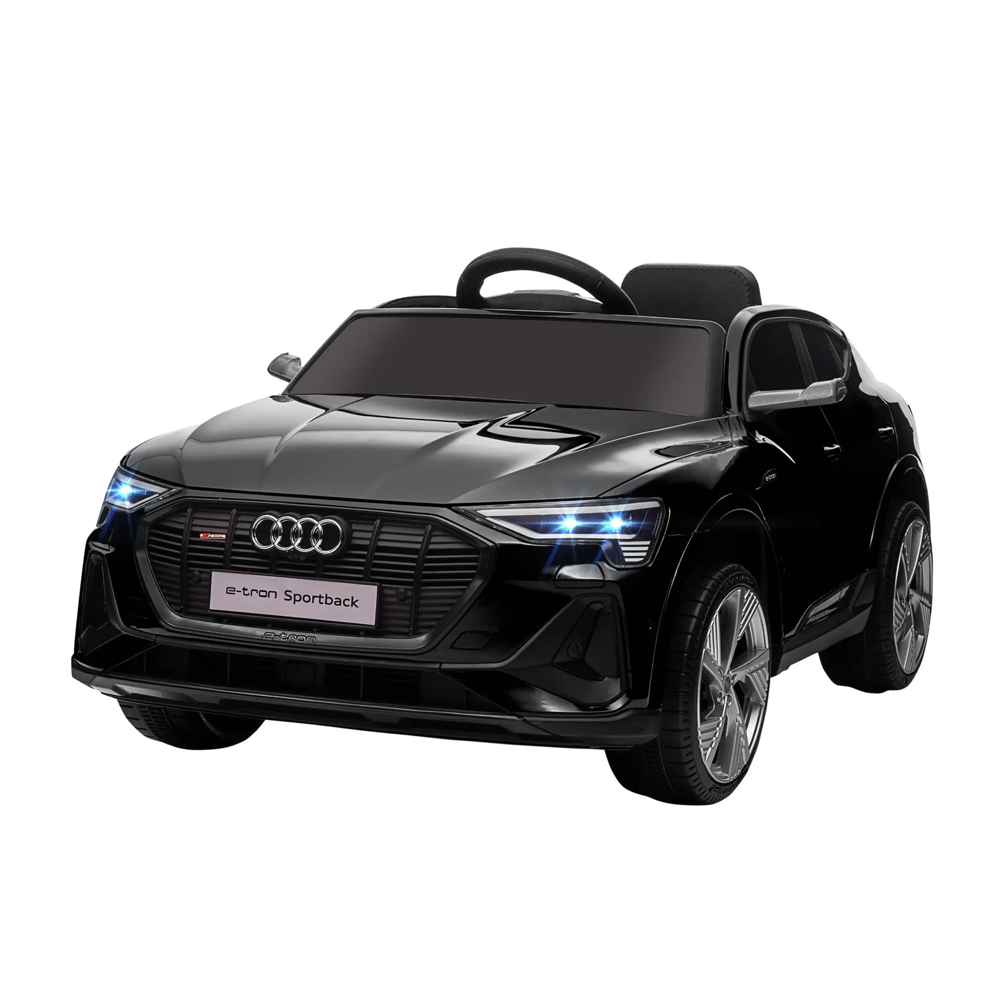 12V Electric Kids Car Audi E-tron Electric Vehicle with Remote Control, Safety Belt, Music (MP3/USB/TF), Kids Vehicle for Children 3-5 Years, 3-5 km/h, Black