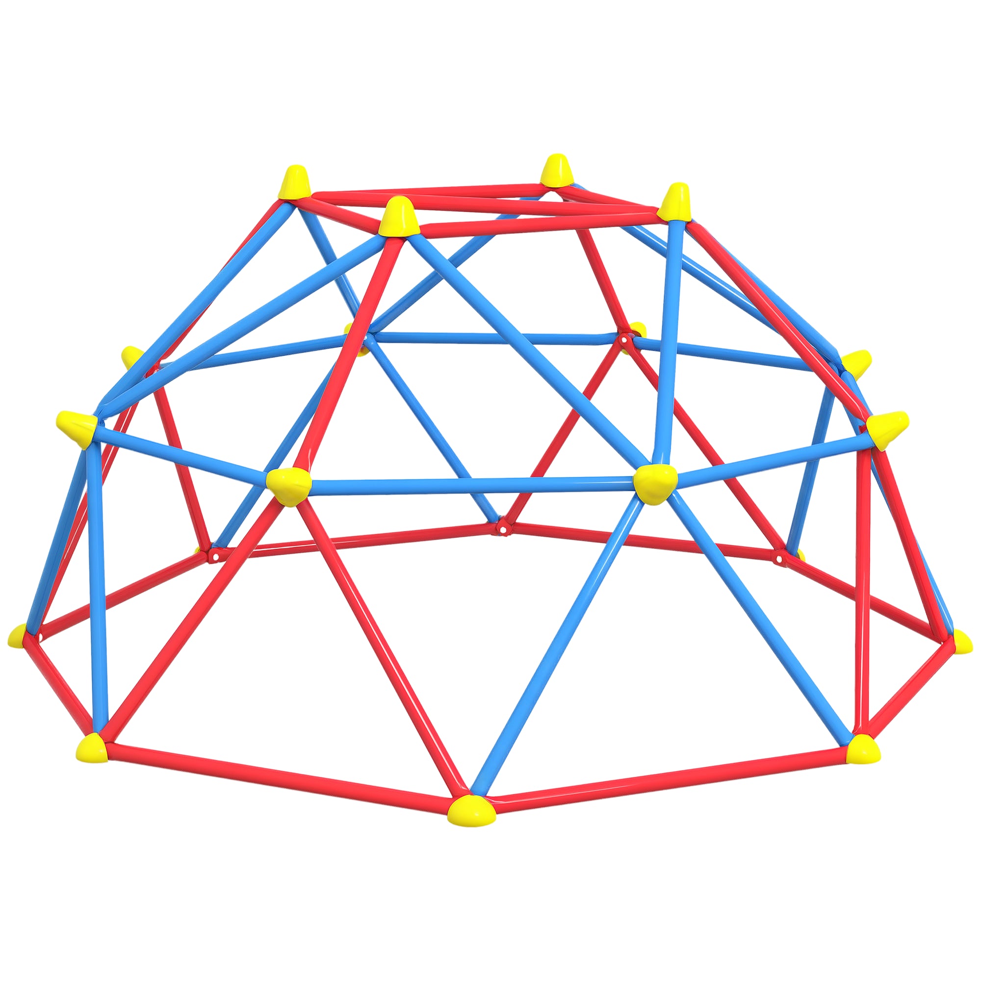Kids Climbing Dome Jungle Gym Ø183cm Outdoor Geometric Climbing Frame, Metal Playground for Children 3–8 Years, 180kg Capacity, Garden Climber Toy Red Blue