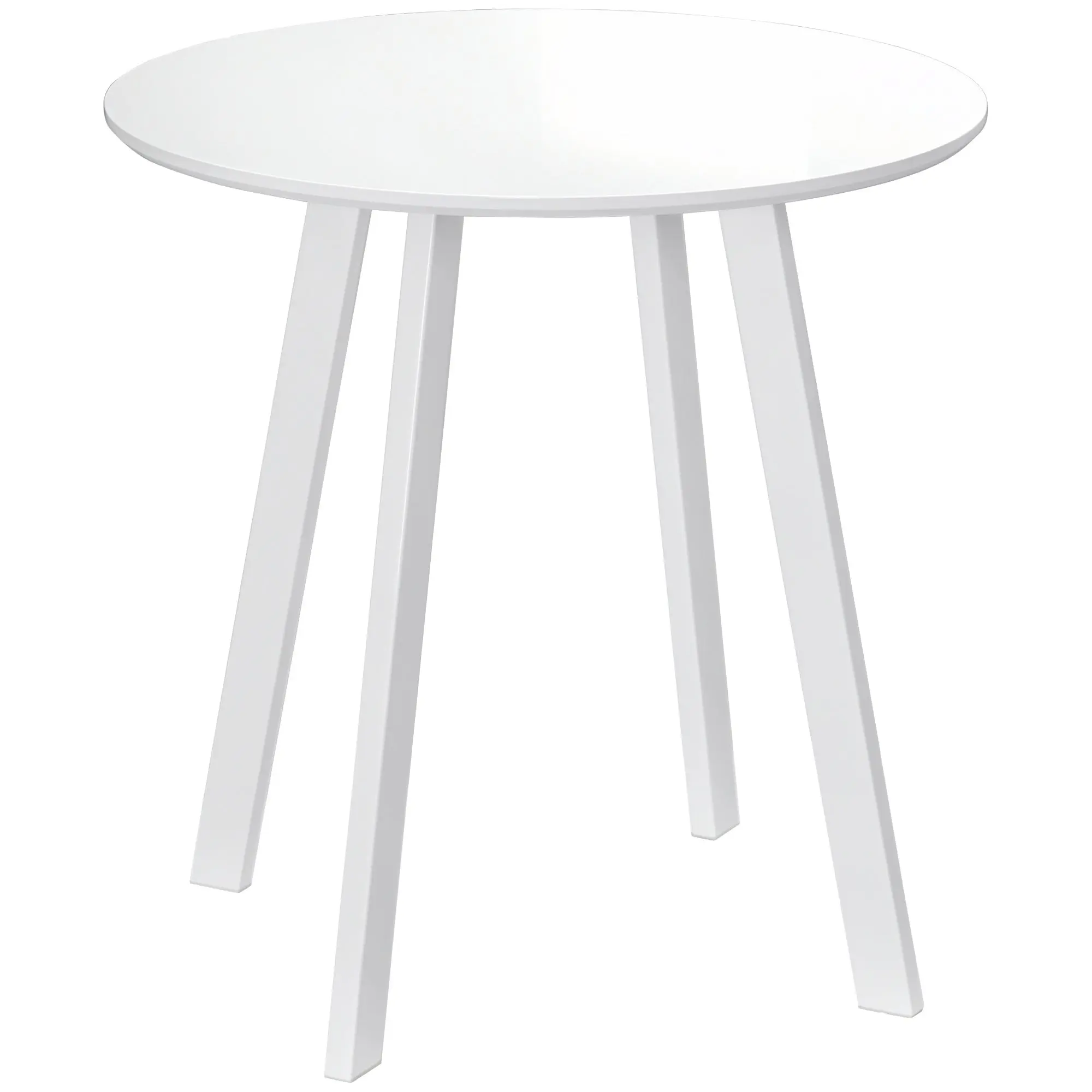 Dining Table 72 x 72 cm Round Kitchen Table for 2 Persons Modern Dining Table with Angled Legs, Table for Kitchen, Dining Room and Living Room White