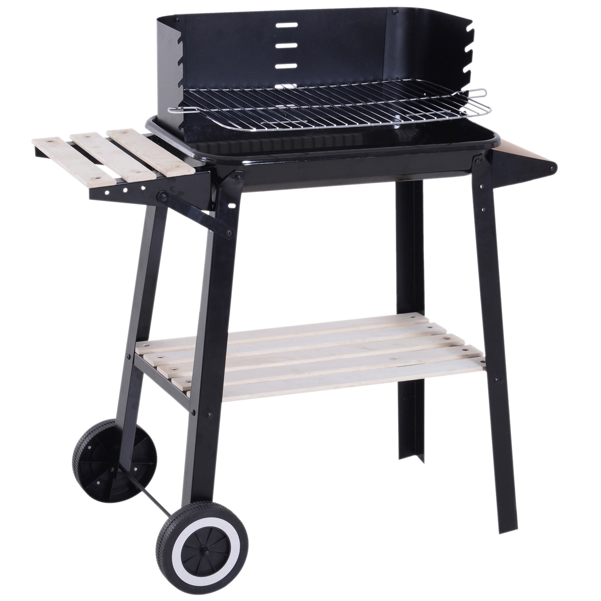 Outsunny Holzkohlegrill BBQ Picknick Garten Camping 83x46x87 cm