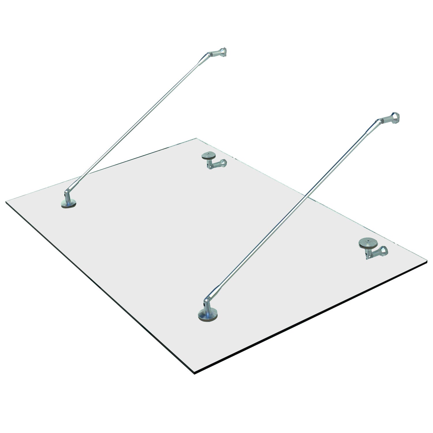 HOMCOM Glasoverdækning, Tempereret Glas, 304 Rustfrit Stål, Klar Glas 150 x 90 cm